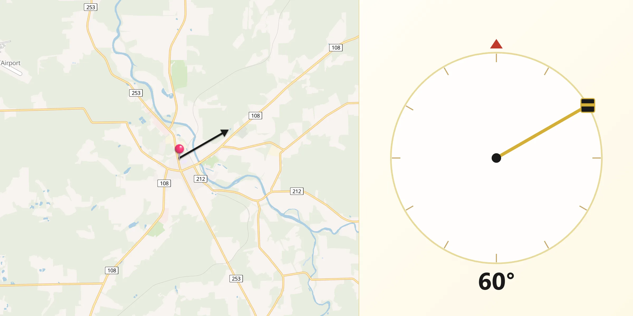 Qibla Direction from Cookshire