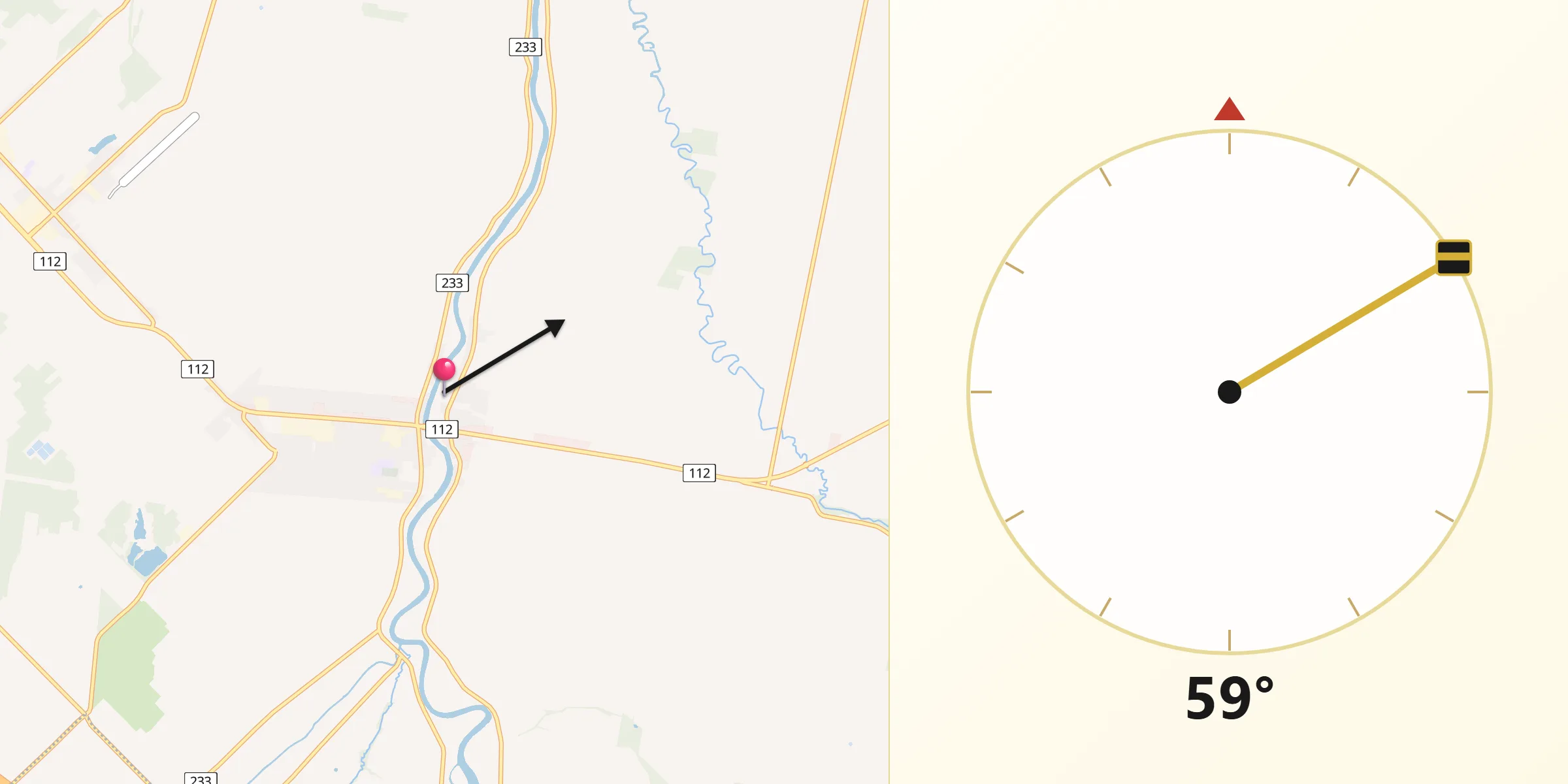 Qibla Direction from Saint-Césaire