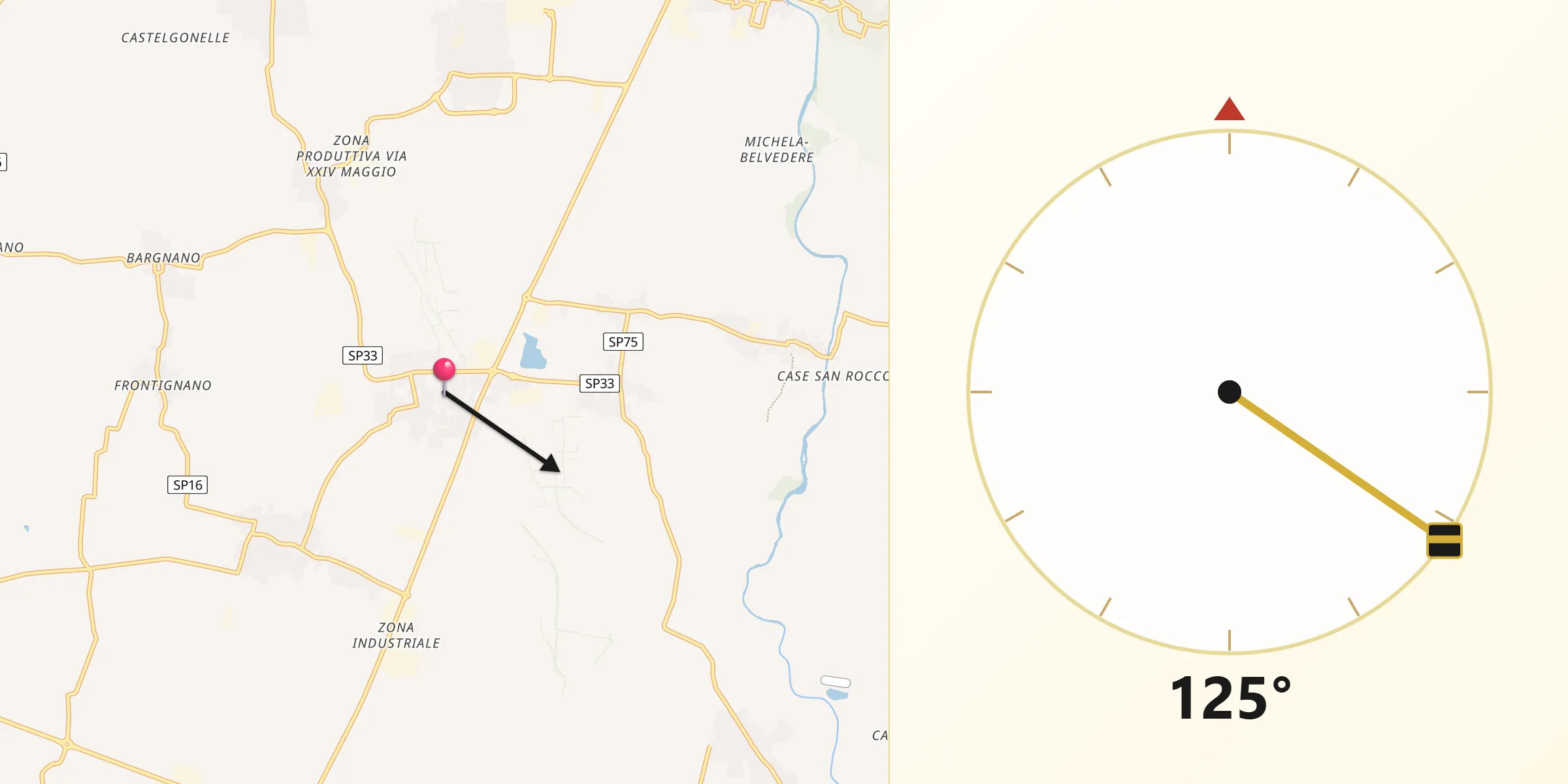 Direzione della Qibla da Dello