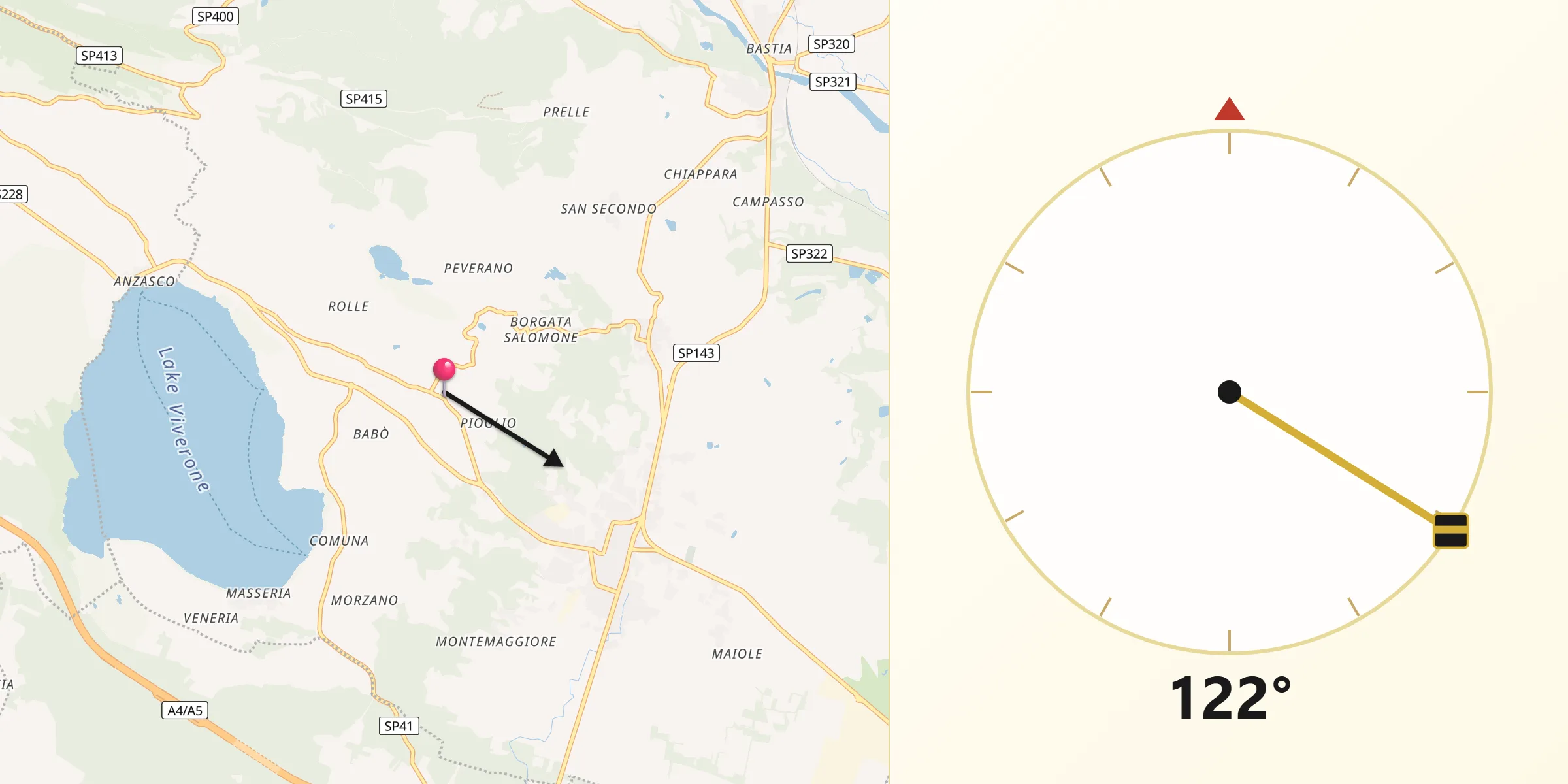 Direzione della Qibla da Roppolo