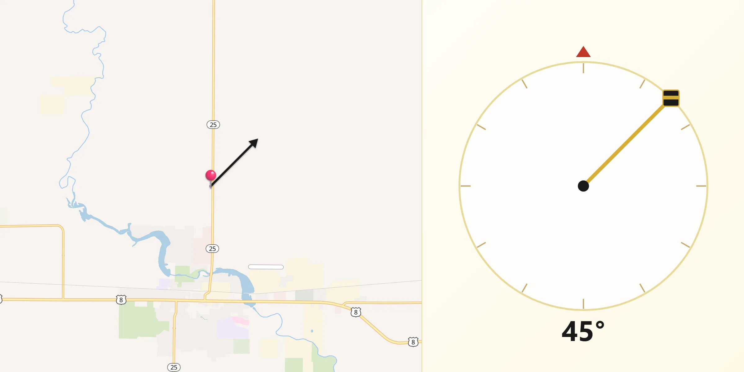 Qibla Direction from Barron County