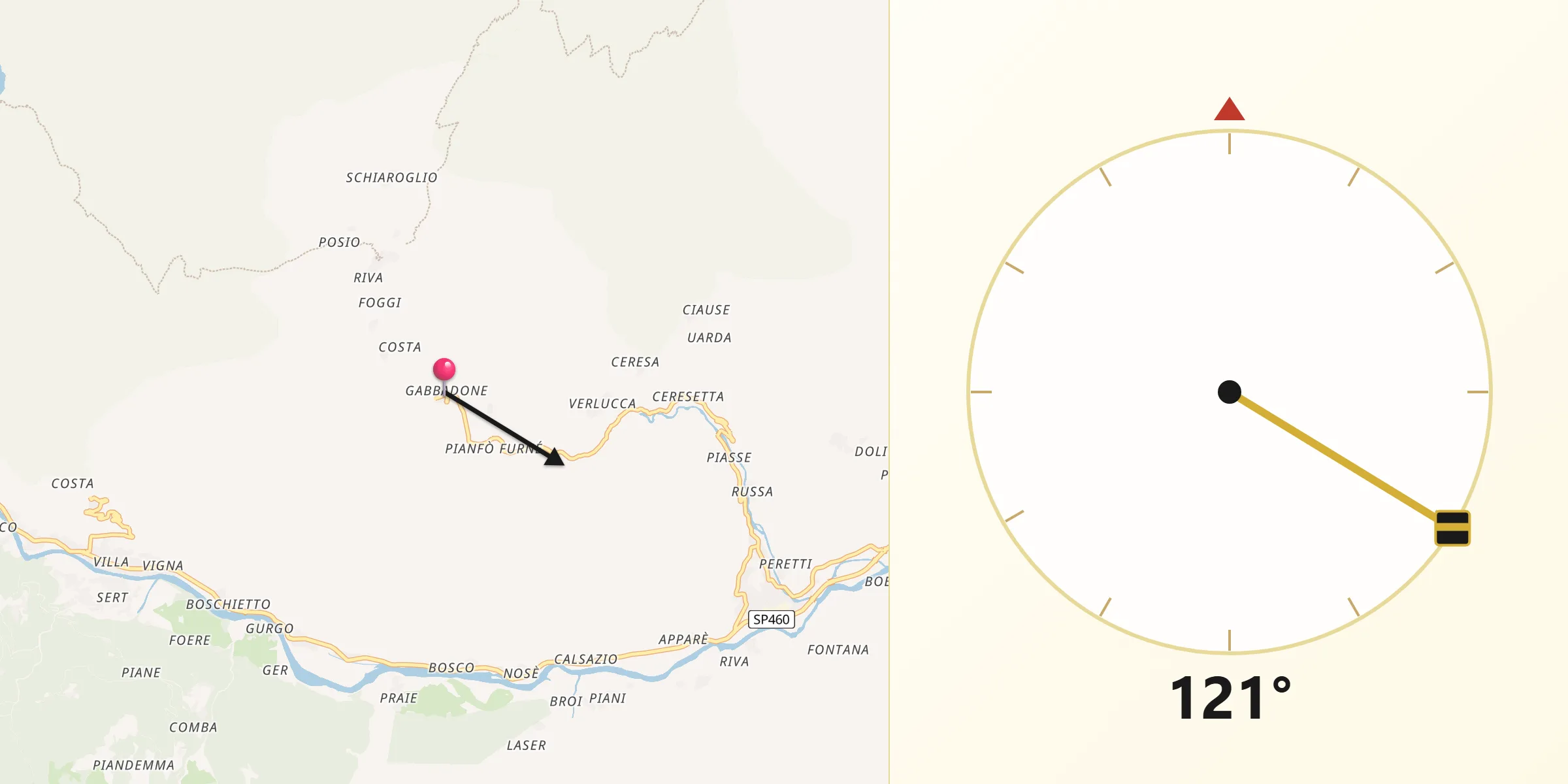 Direzione della Qibla da Ribordone