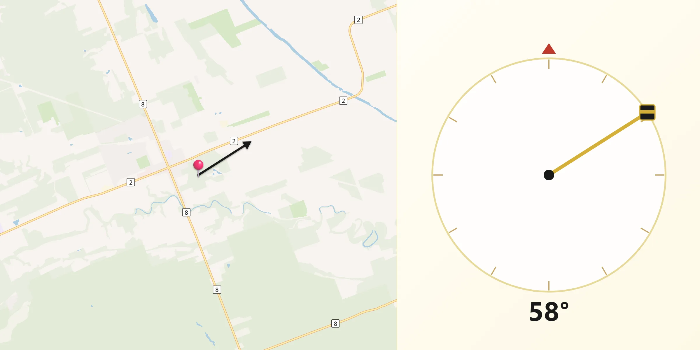 Qibla Direction from Bourget
