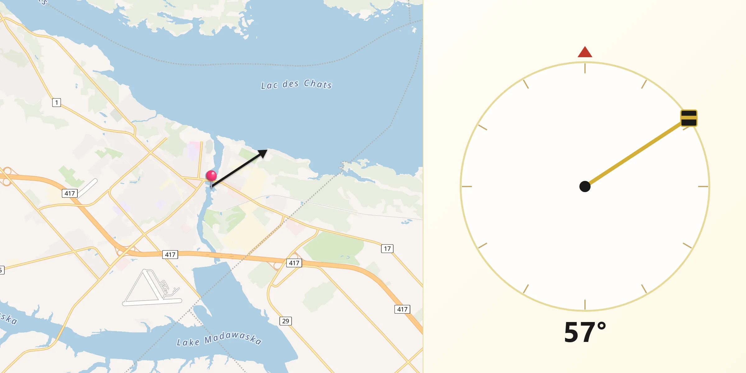 Qibla Direction from Arnprior