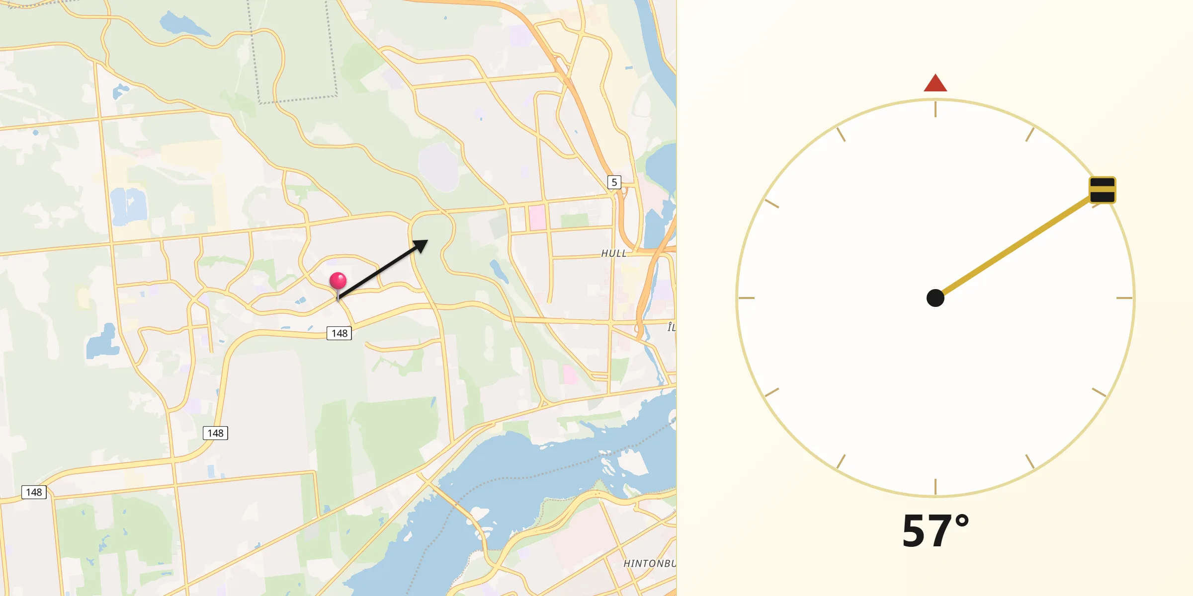 Qibla Direction from le Plateau