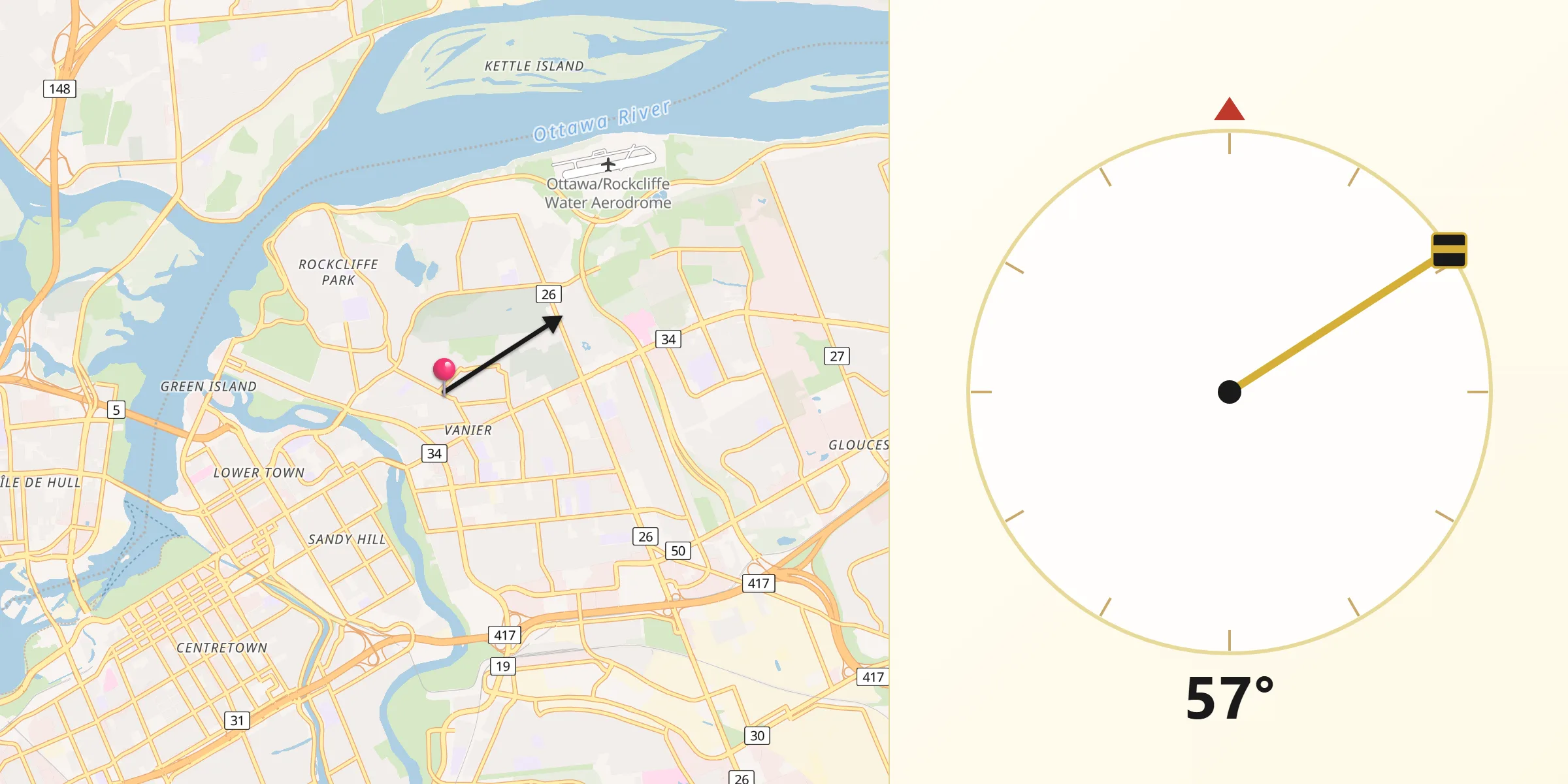 Qibla Direction from Vanier