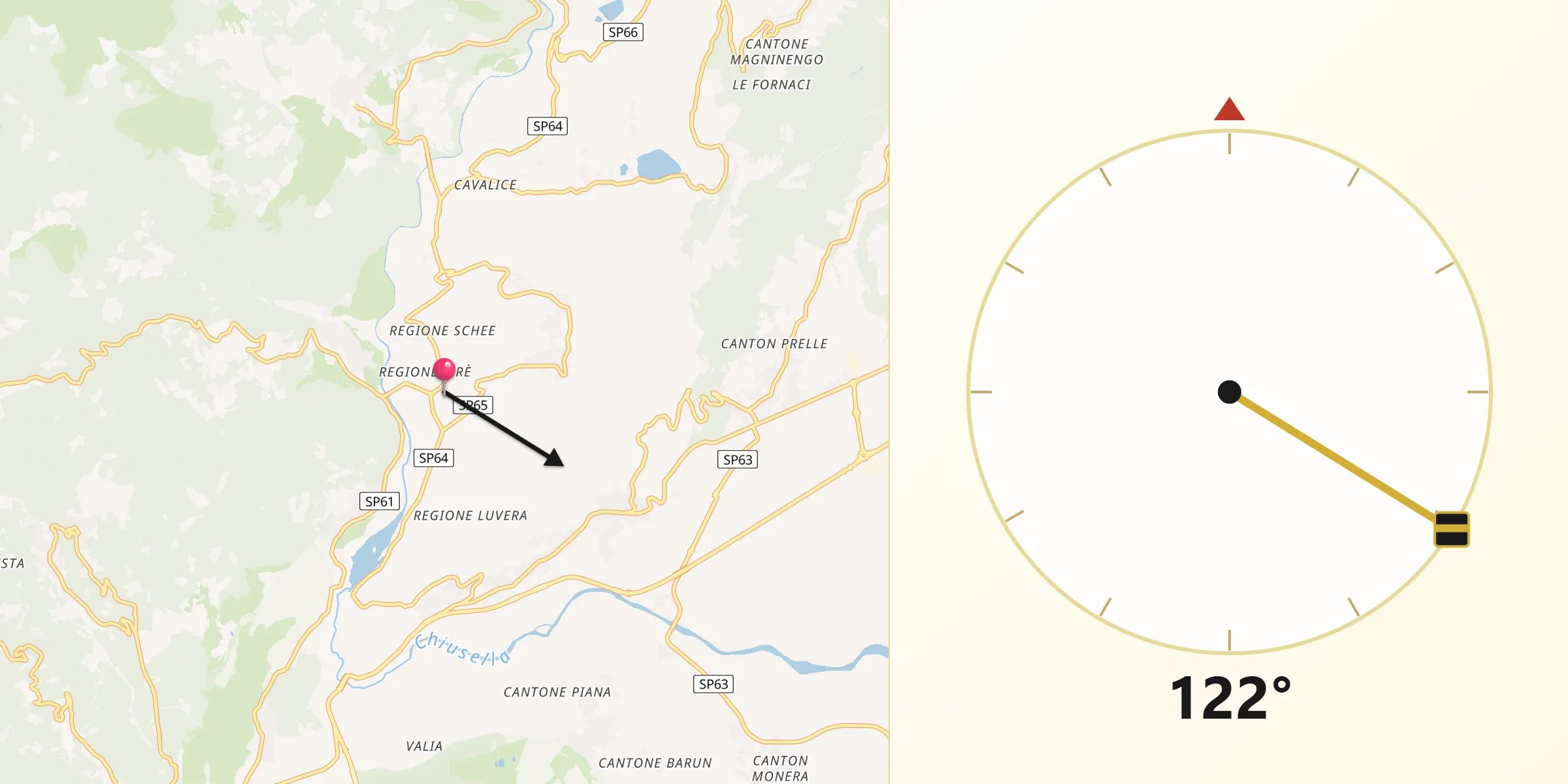 Direzione della Qibla da Vistrorio