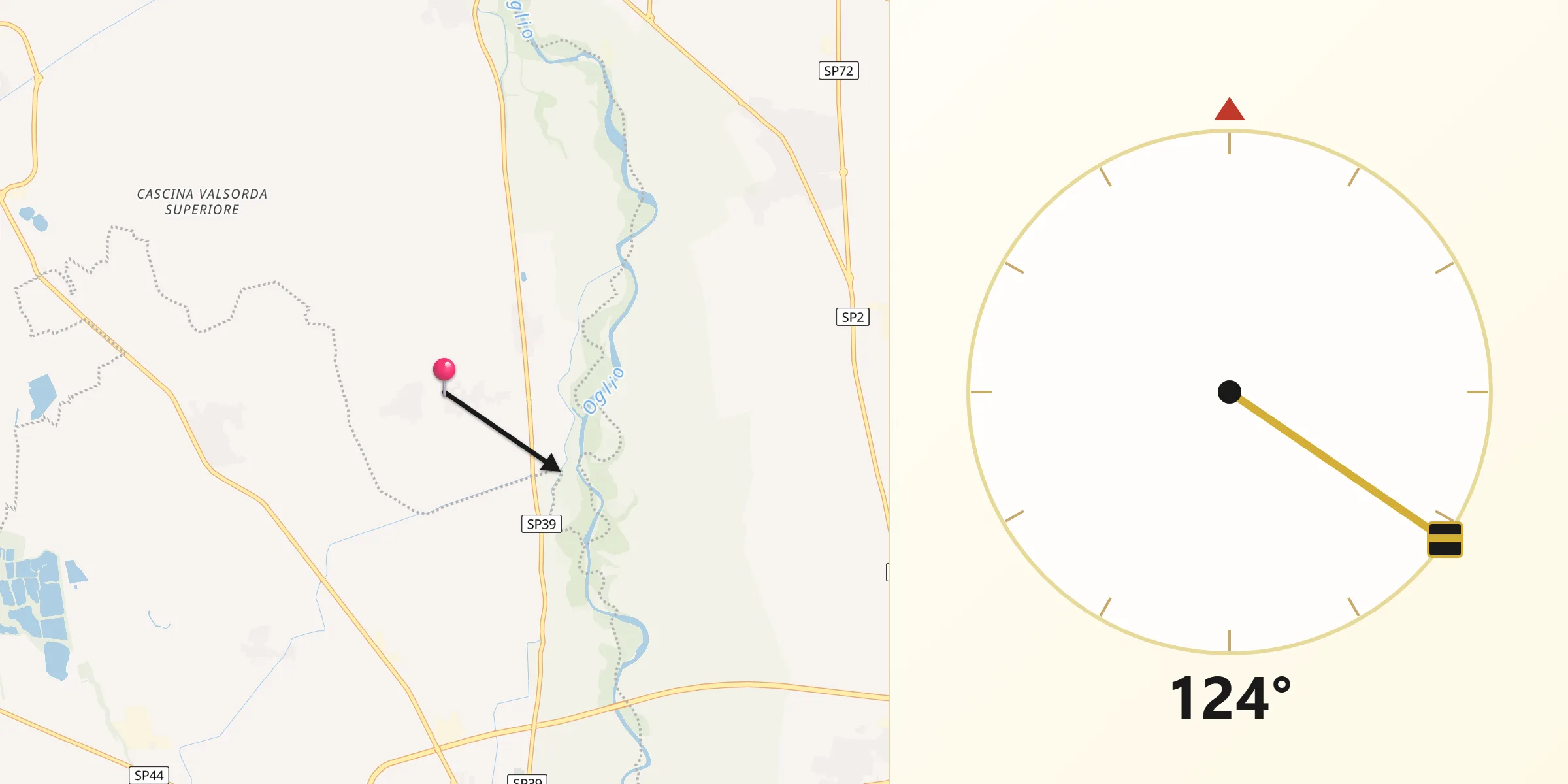 Direzione della Qibla da Villanuova