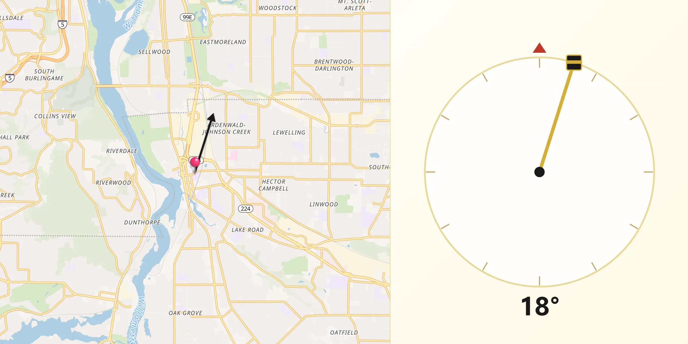Qibla Direction from Milwaukie