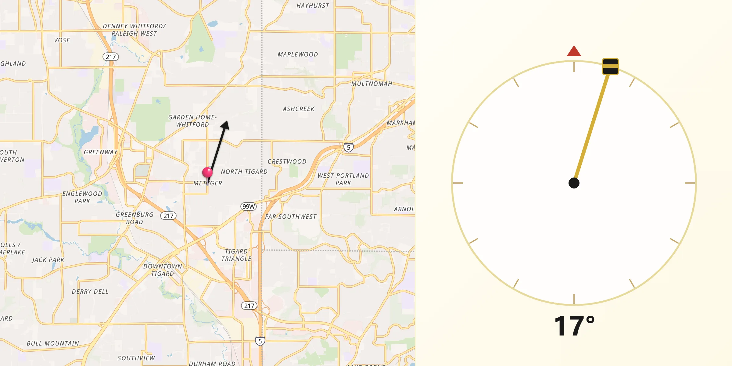 Qibla Direction from Metzger