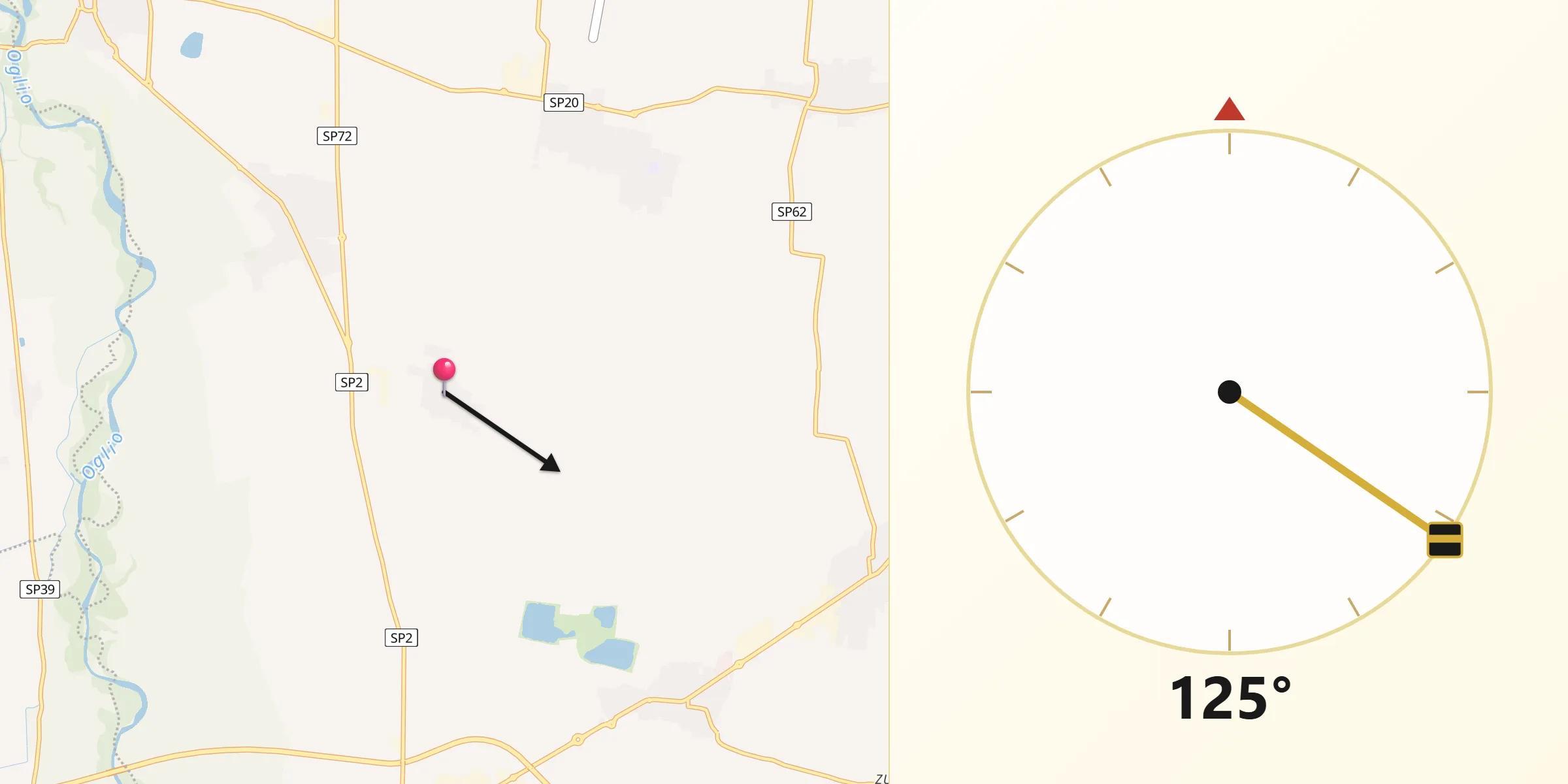 Direzione della Qibla da Ludriano