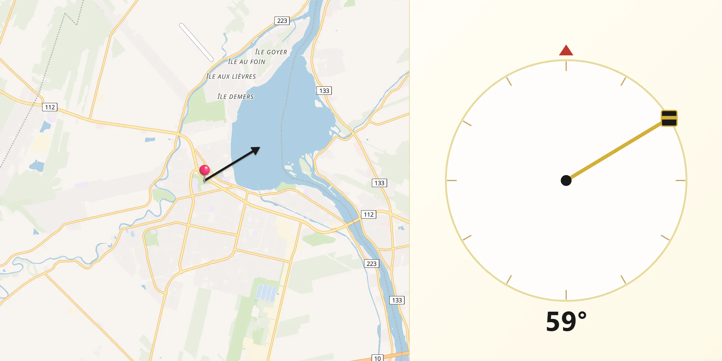 Qibla Direction from Carignan