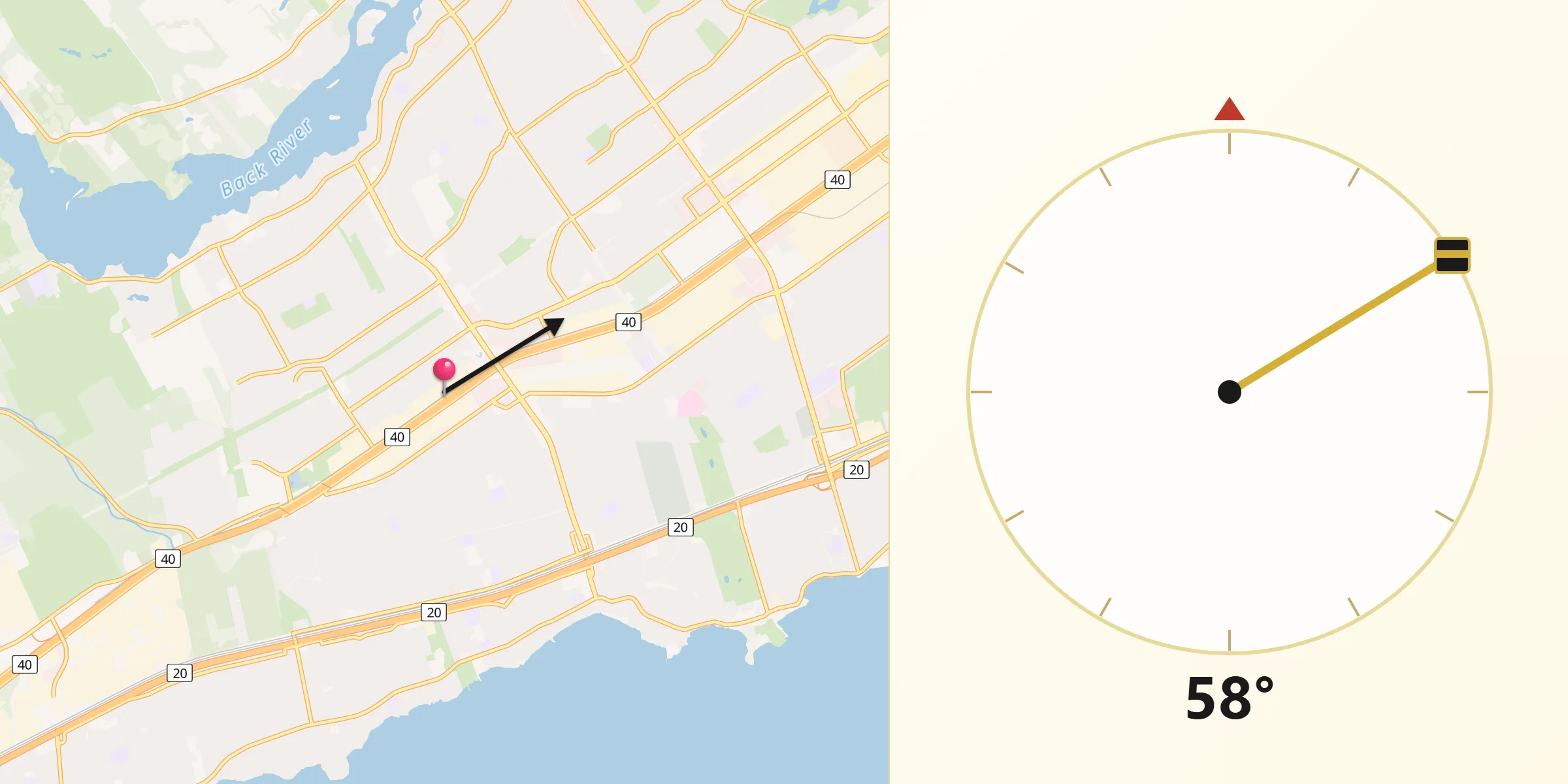 Qibla Direction from Kirkland