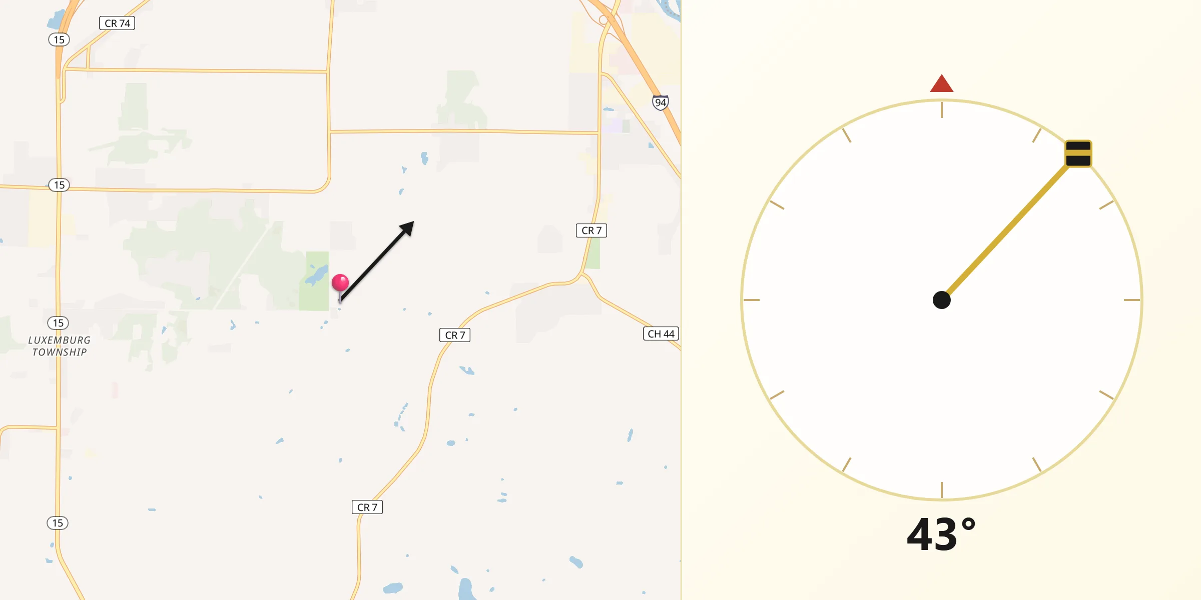 Qibla Direction from Saint Augusta