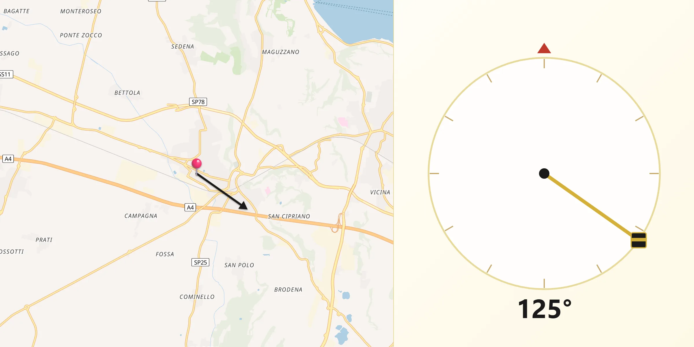 Direzione della Qibla da Lonato