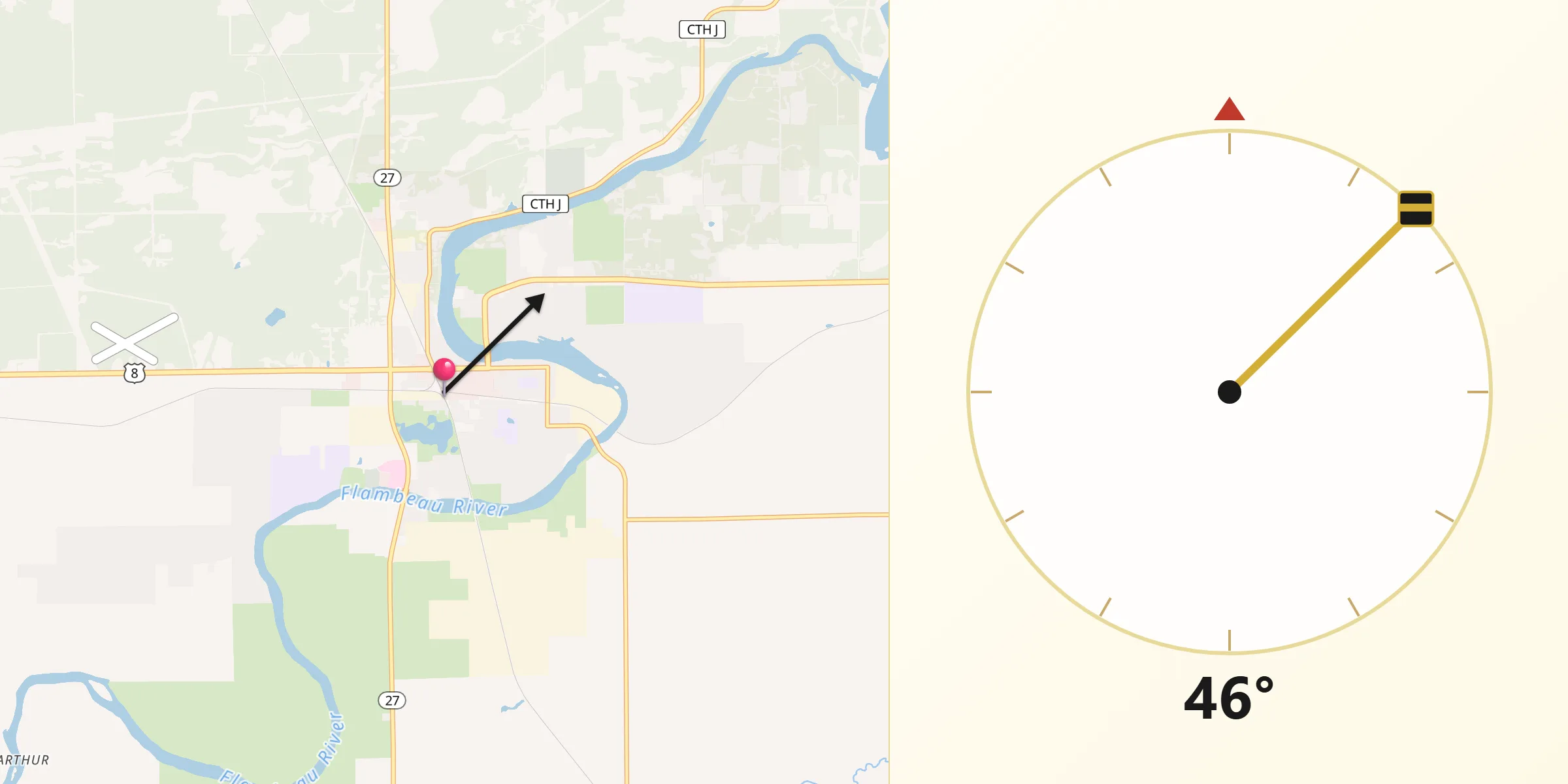 Qibla Direction from Ladysmith