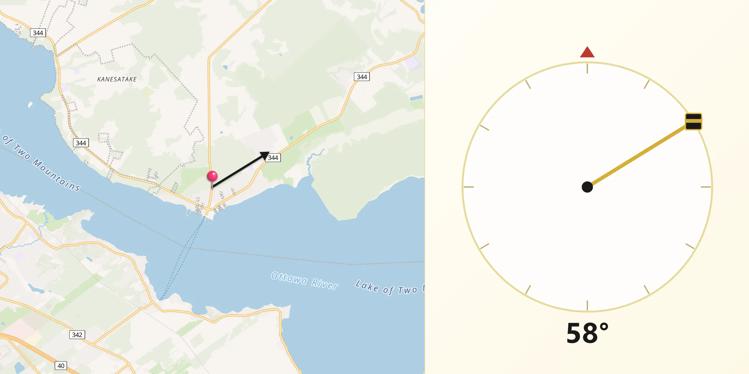 Qibla Direction from Oka