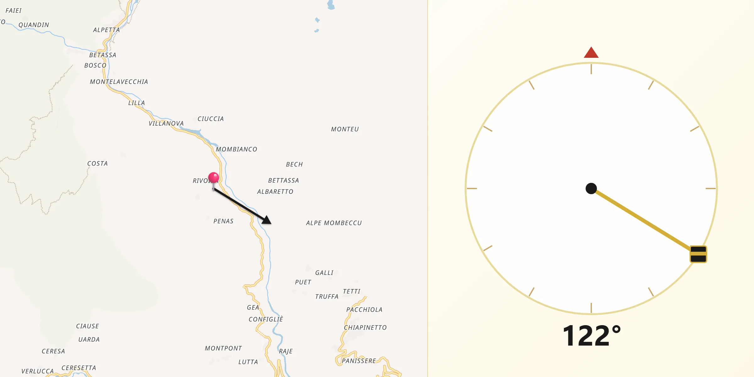Direzione della Qibla da Ingria