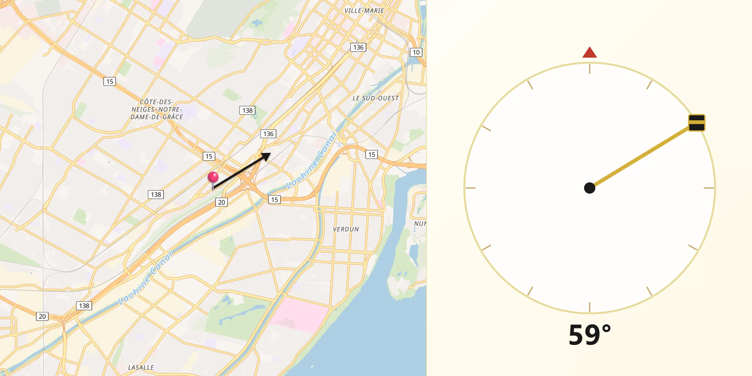 Qibla Direction from Saint-Raymond