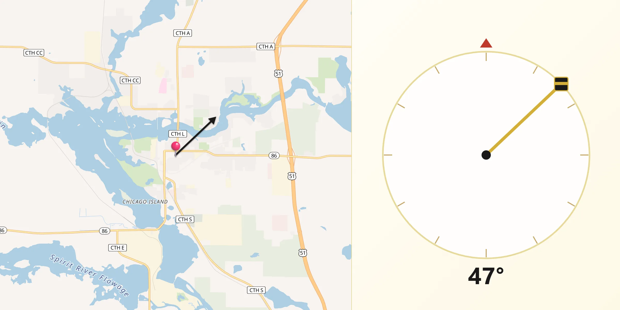 Qibla Direction from Tomahawk