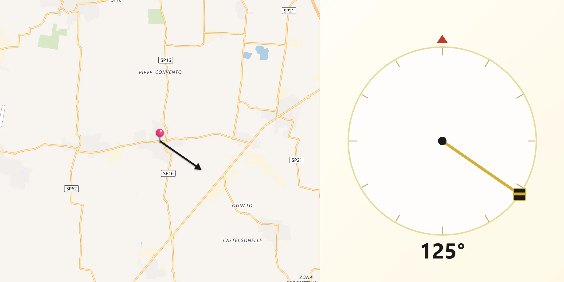 Direzione della Qibla da Trenzano