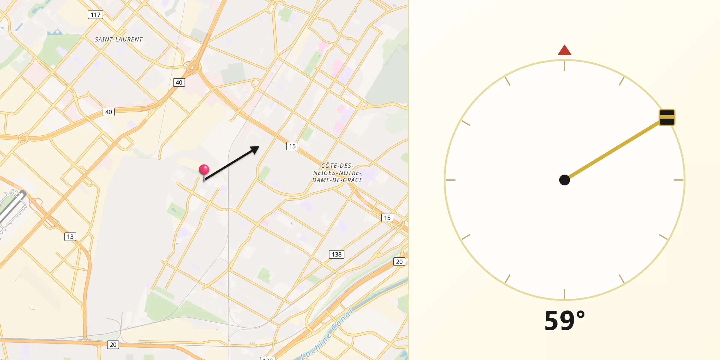 Qibla Direction from Hampstead