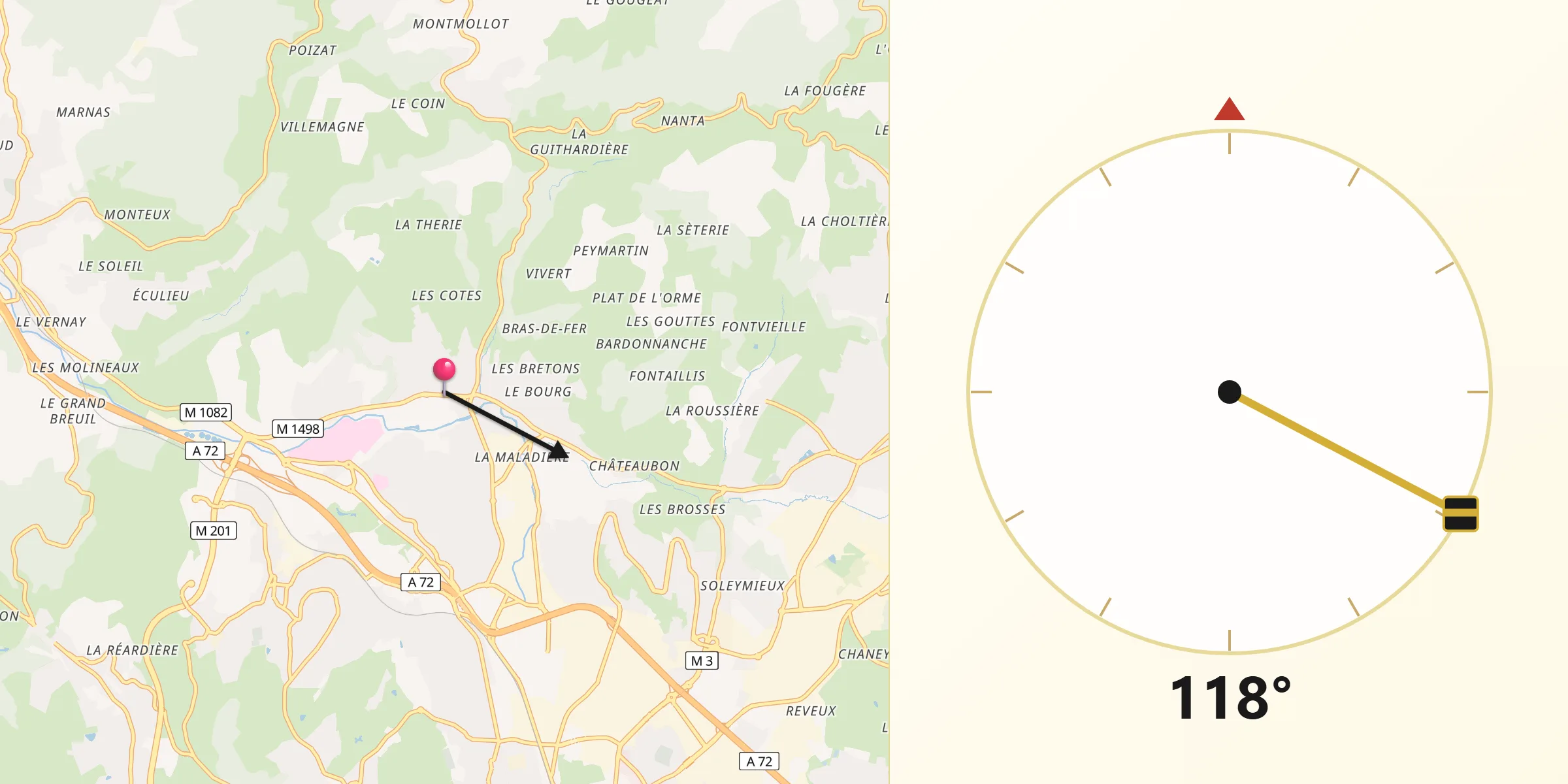 Direction vers la Qibla depuis L’Étrat