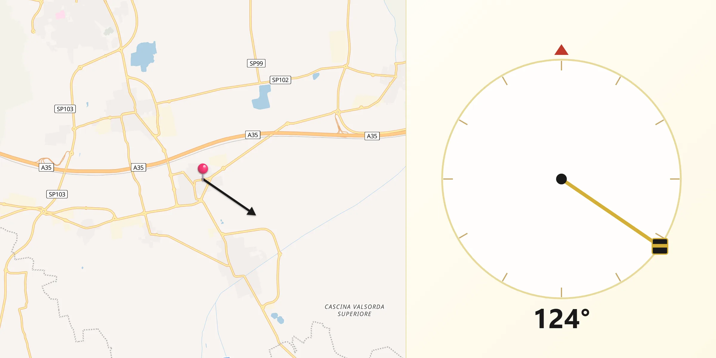 Direzione della Qibla da Antegnate
