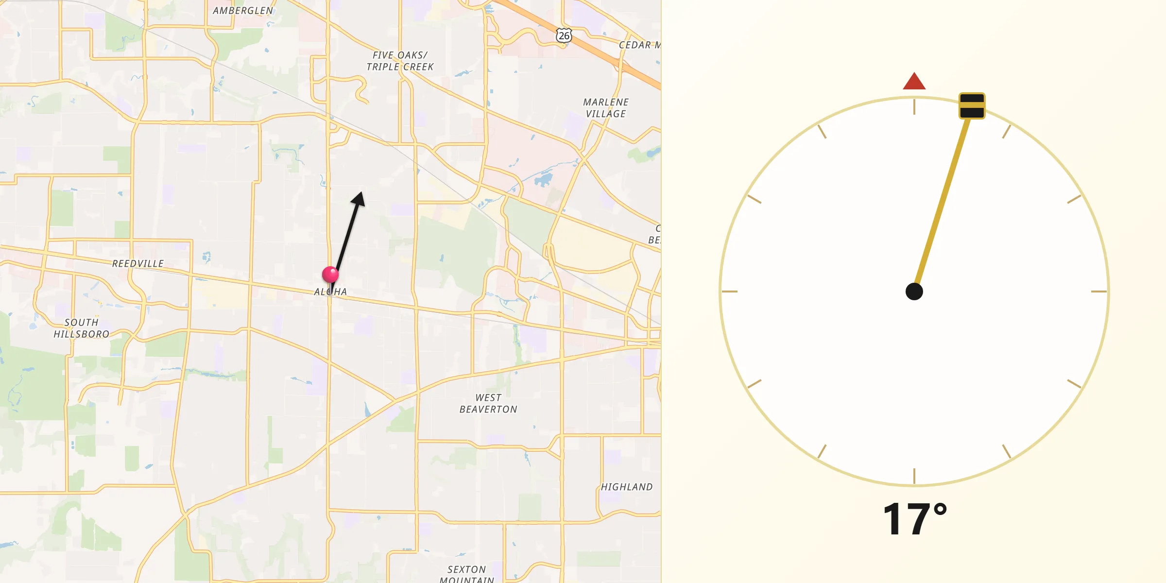Qibla Direction from Aloha