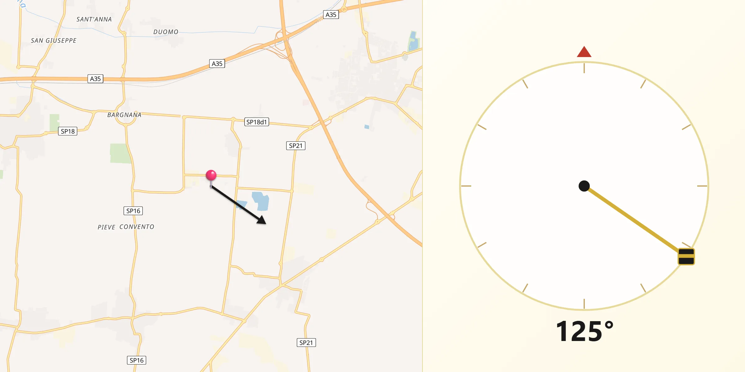 Direzione della Qibla da Berlingo