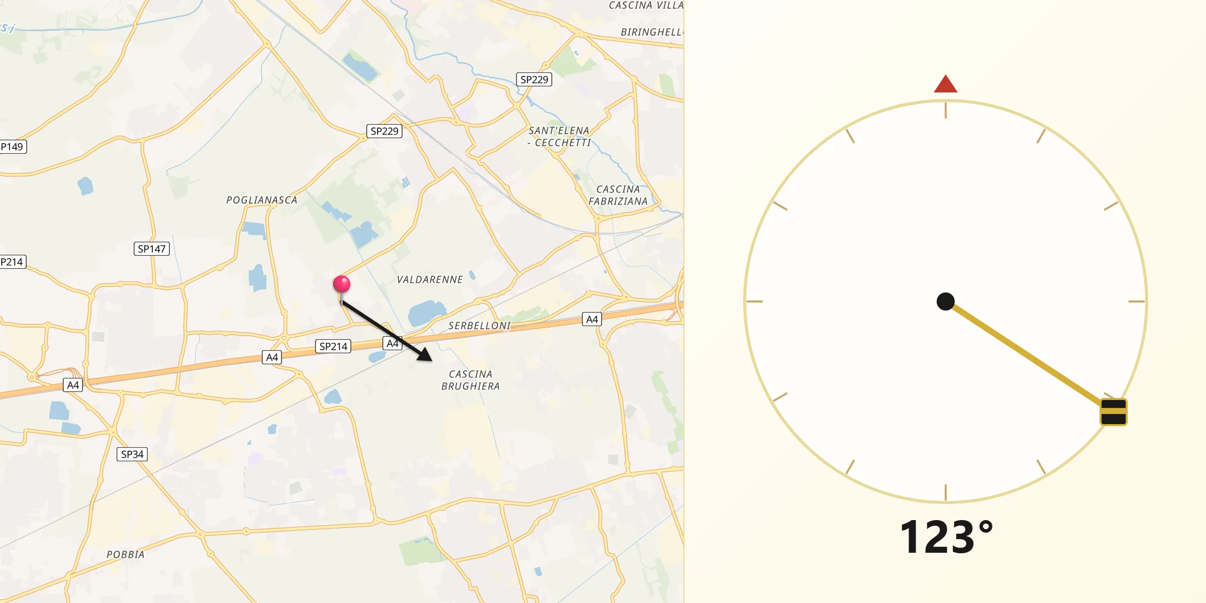 Direzione della Qibla da Mantegazza