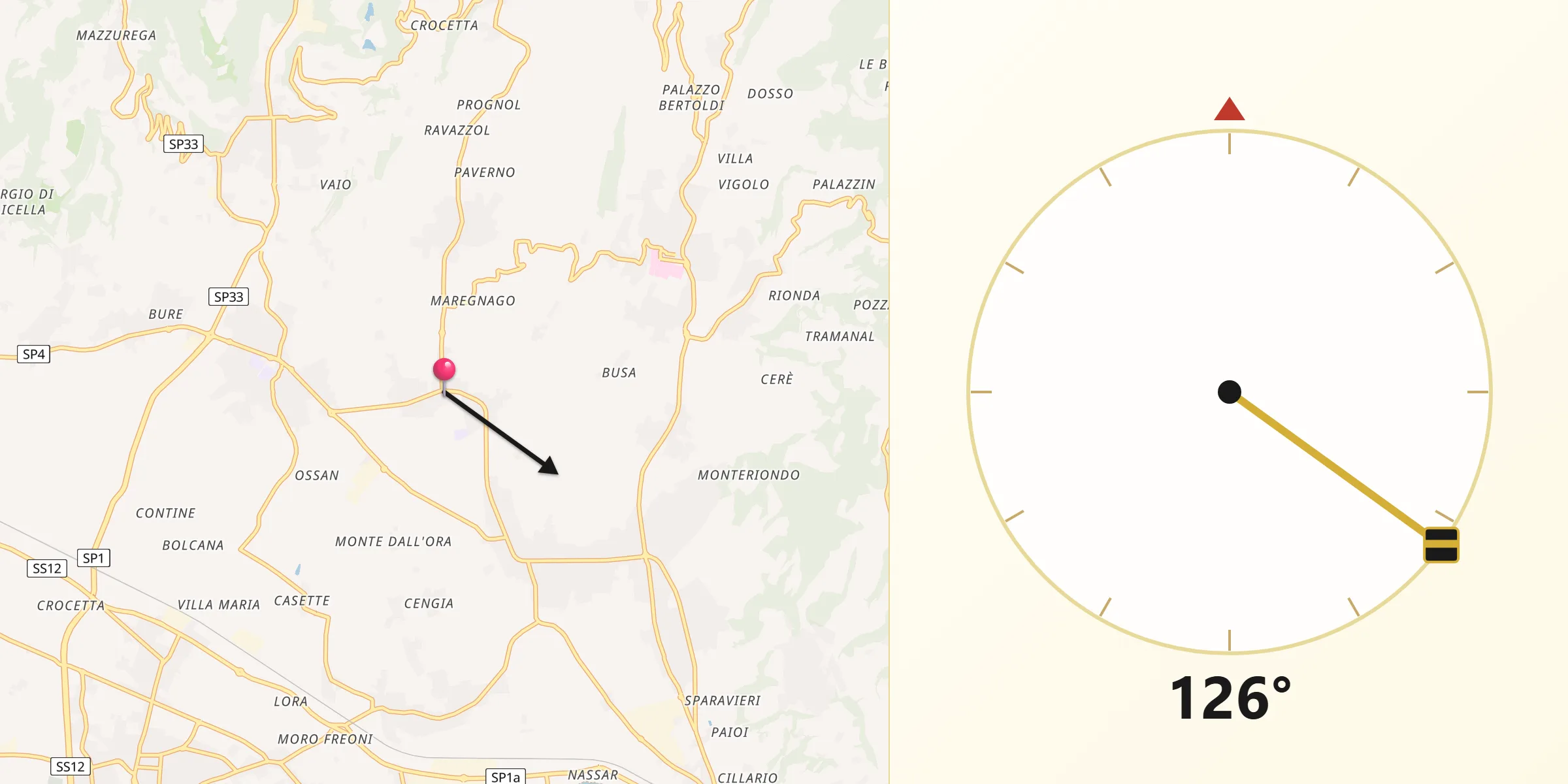 Direzione della Qibla da San Floriano