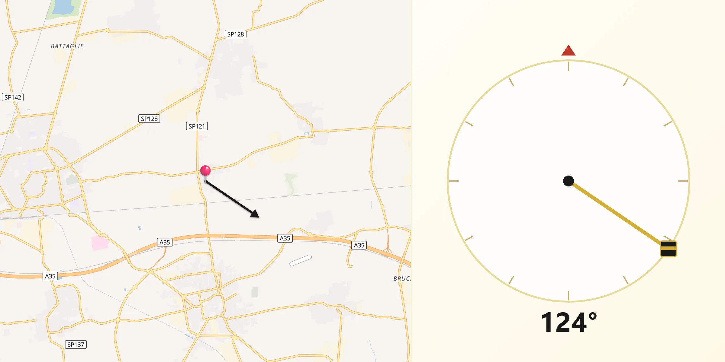 Direzione della Qibla da Vidalengo