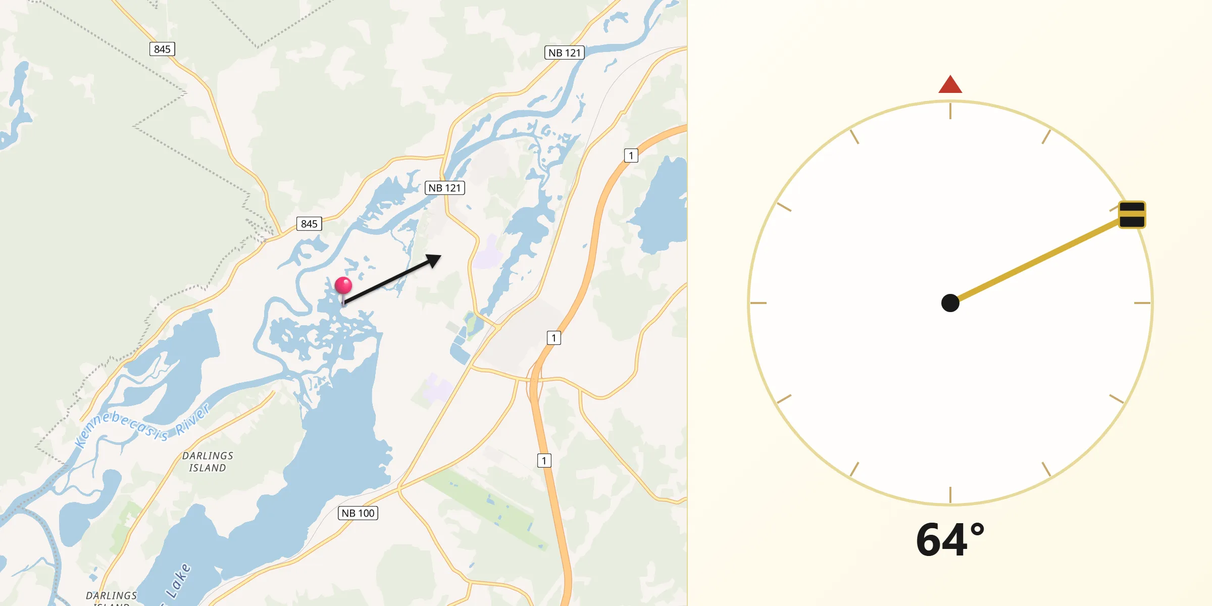 Qibla Direction from Hampton