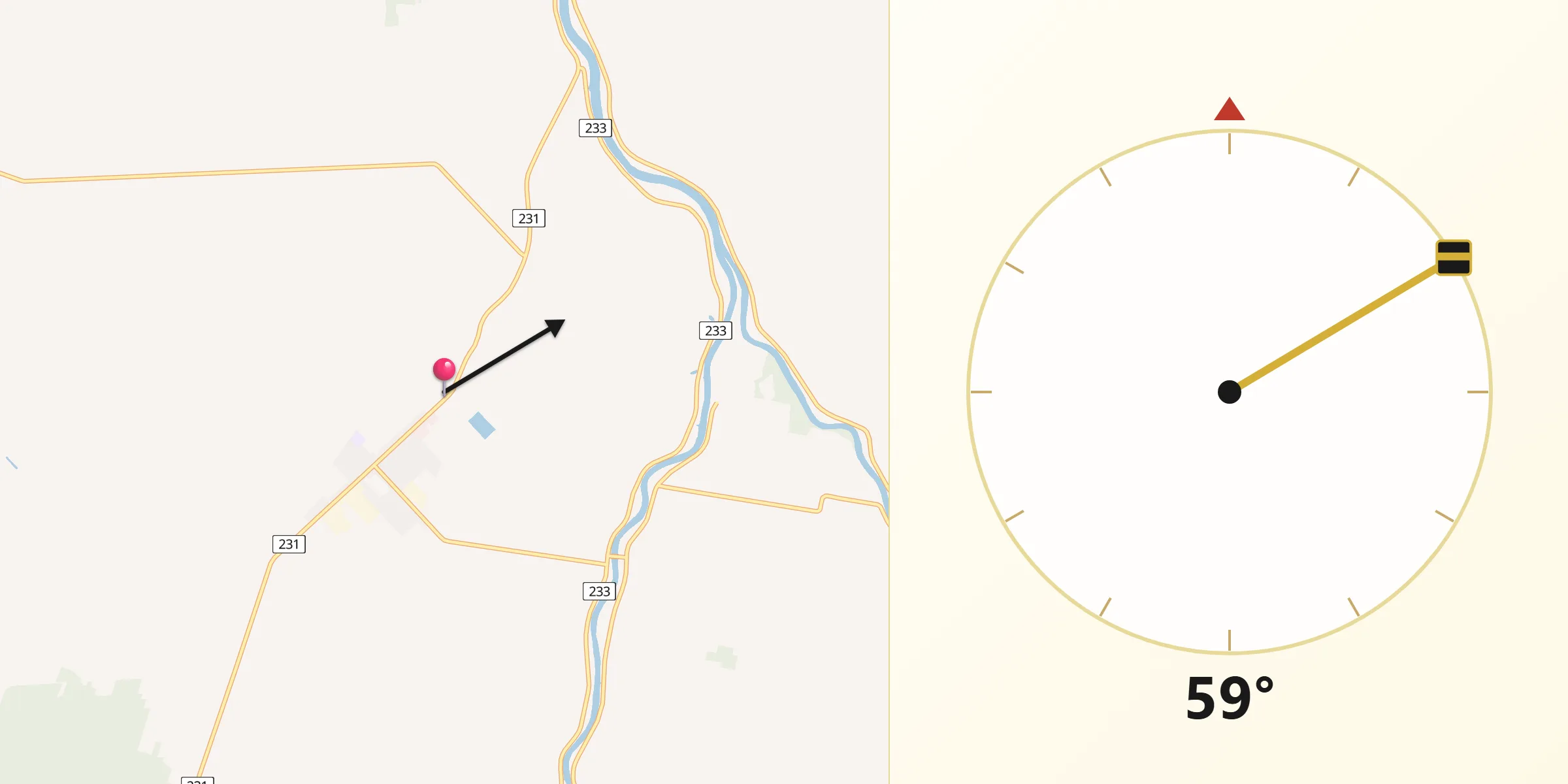Qibla Direction from Saint-Damase