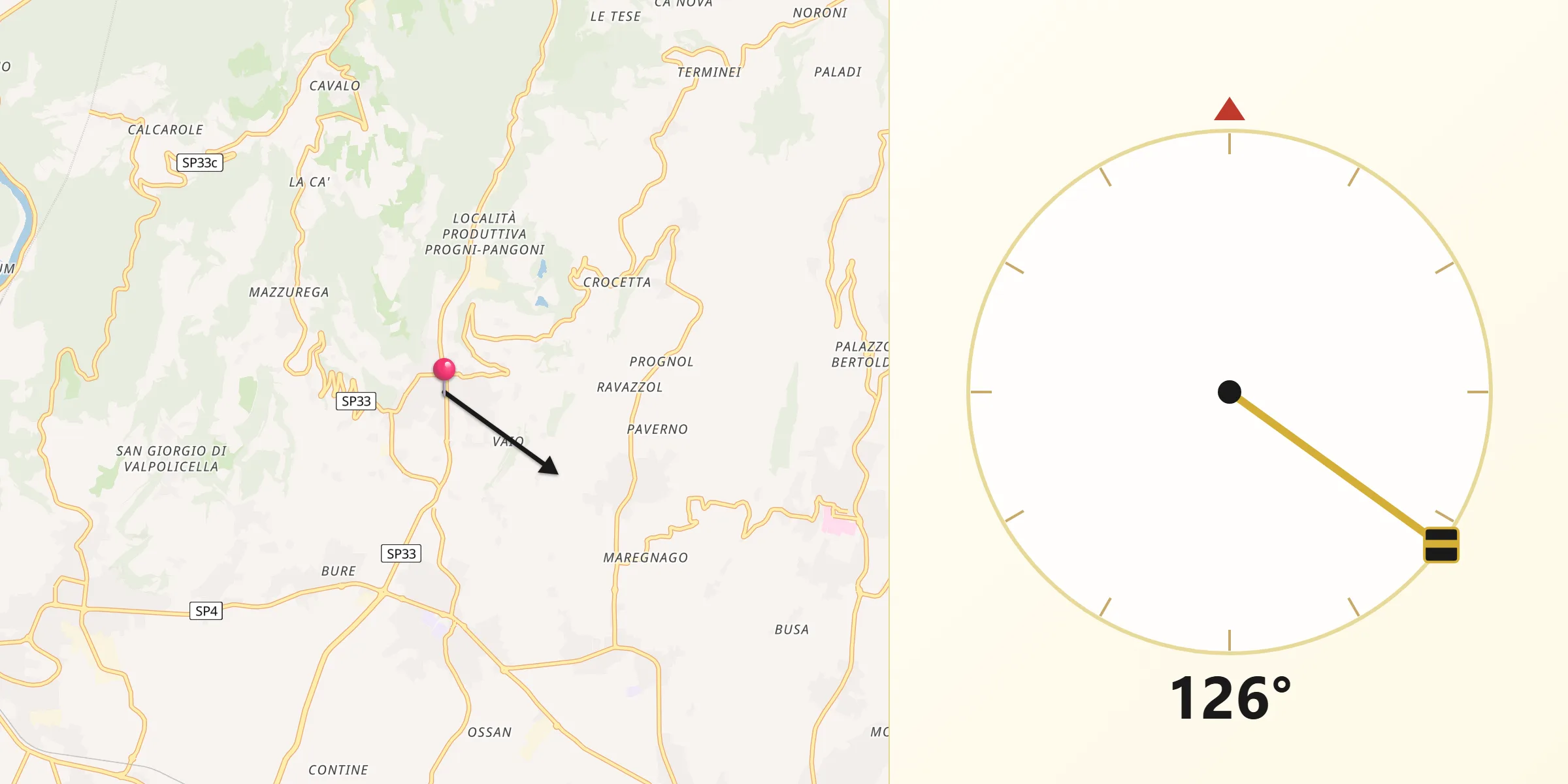 Direzione della Qibla da Fumane