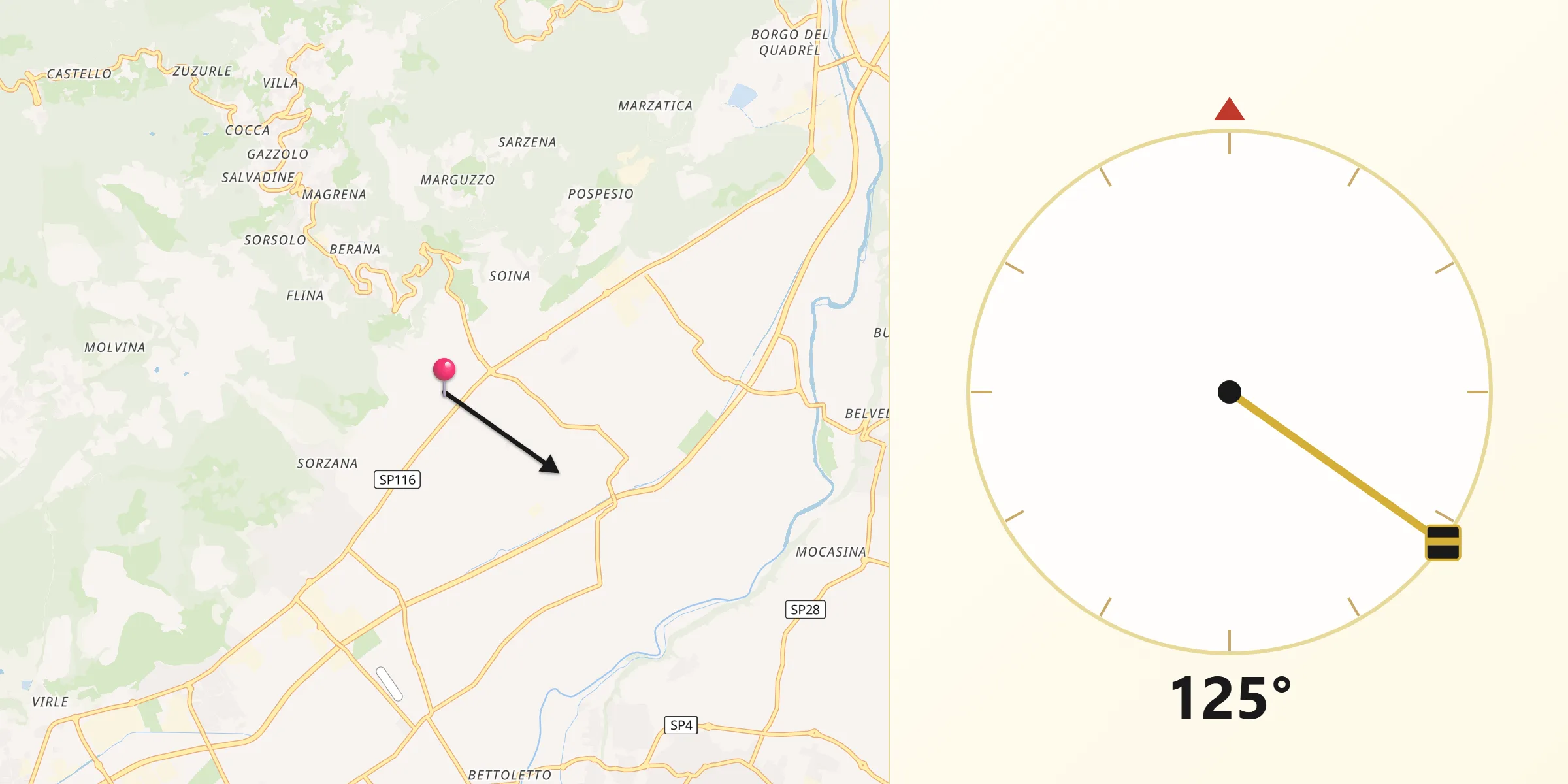 Direzione della Qibla da Nuvolento