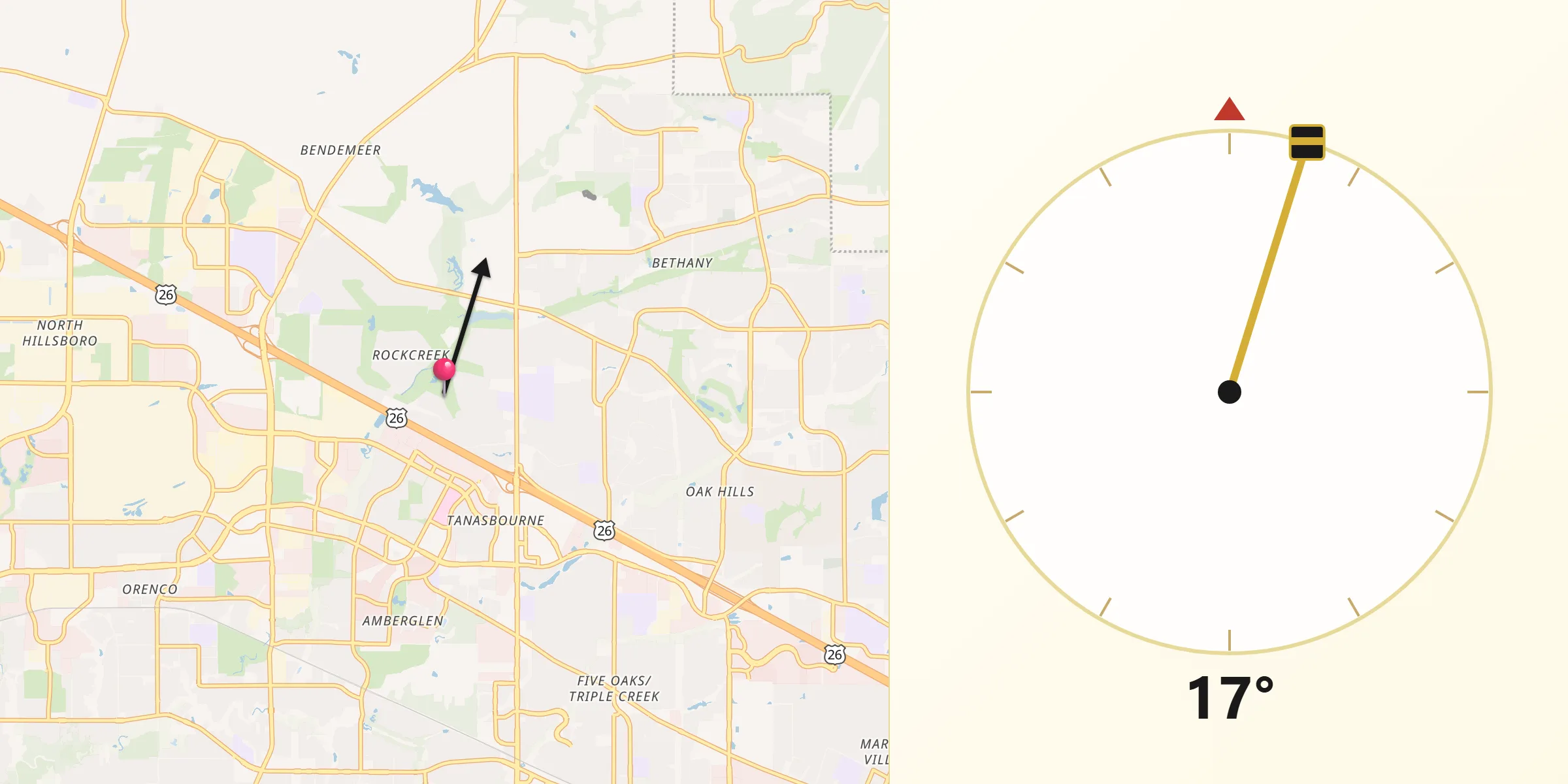 Qibla Direction from Rockcreek