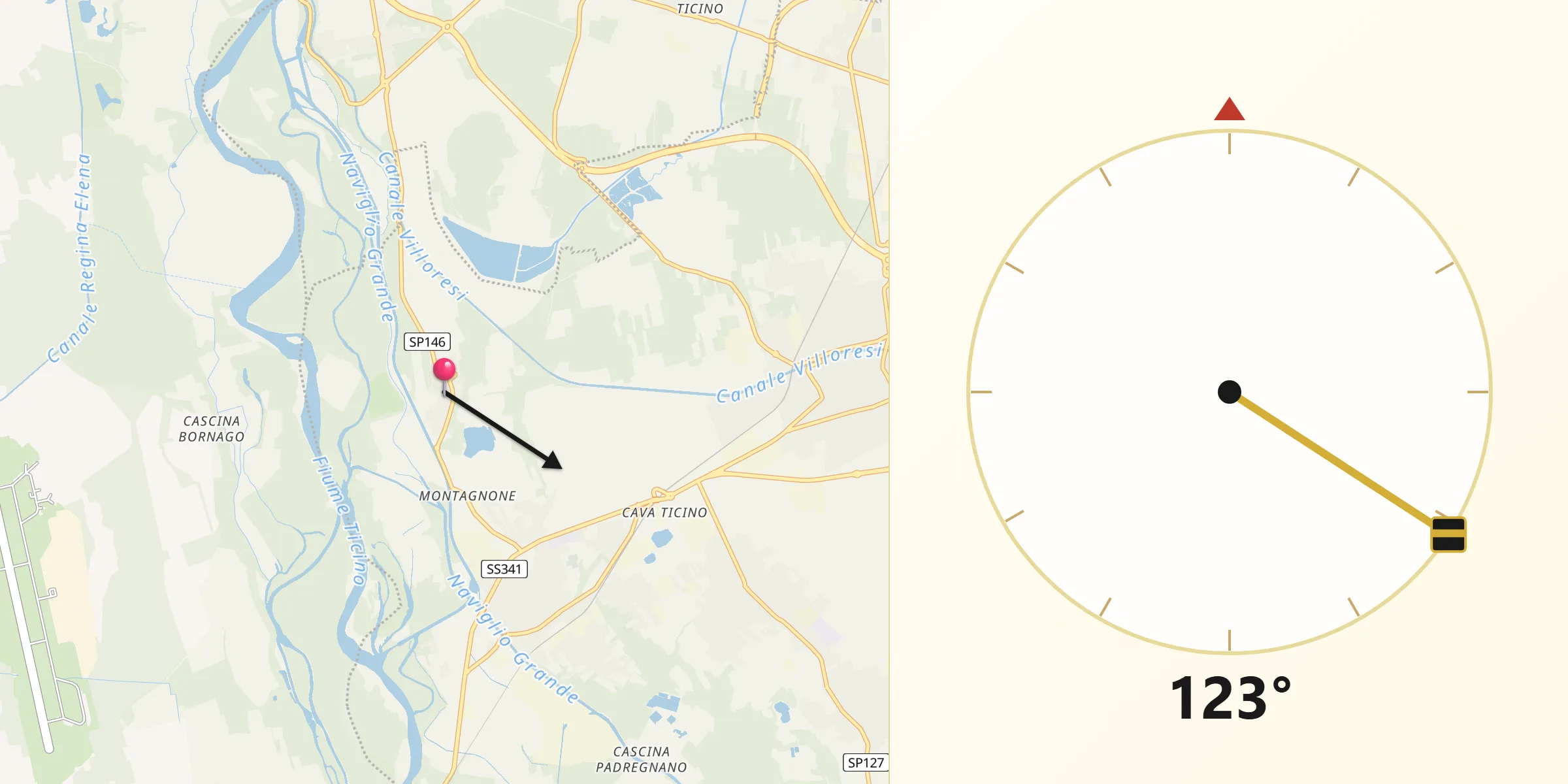 Direzione della Qibla da Nosate