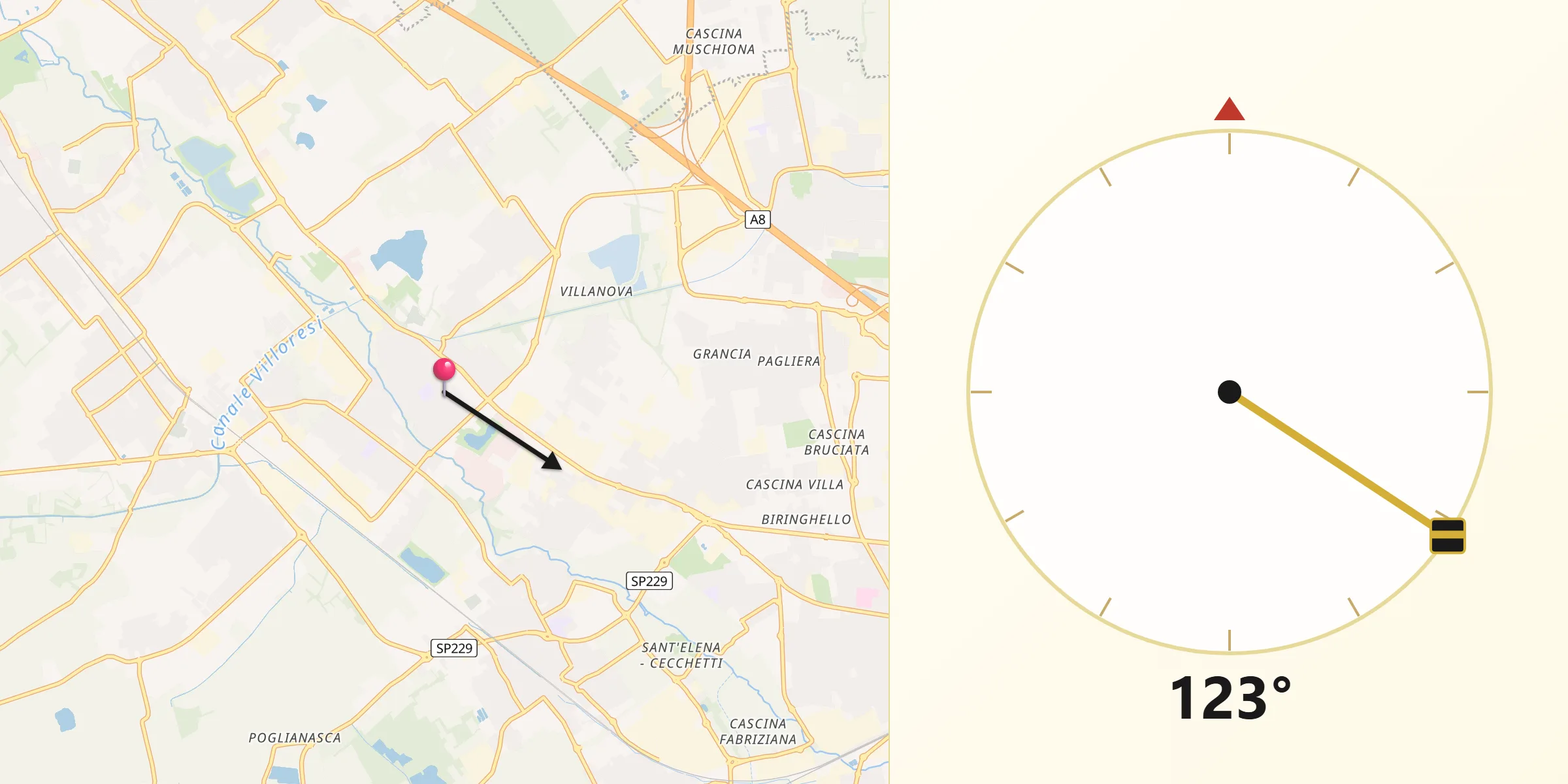 Direzione della Qibla da Nerviano