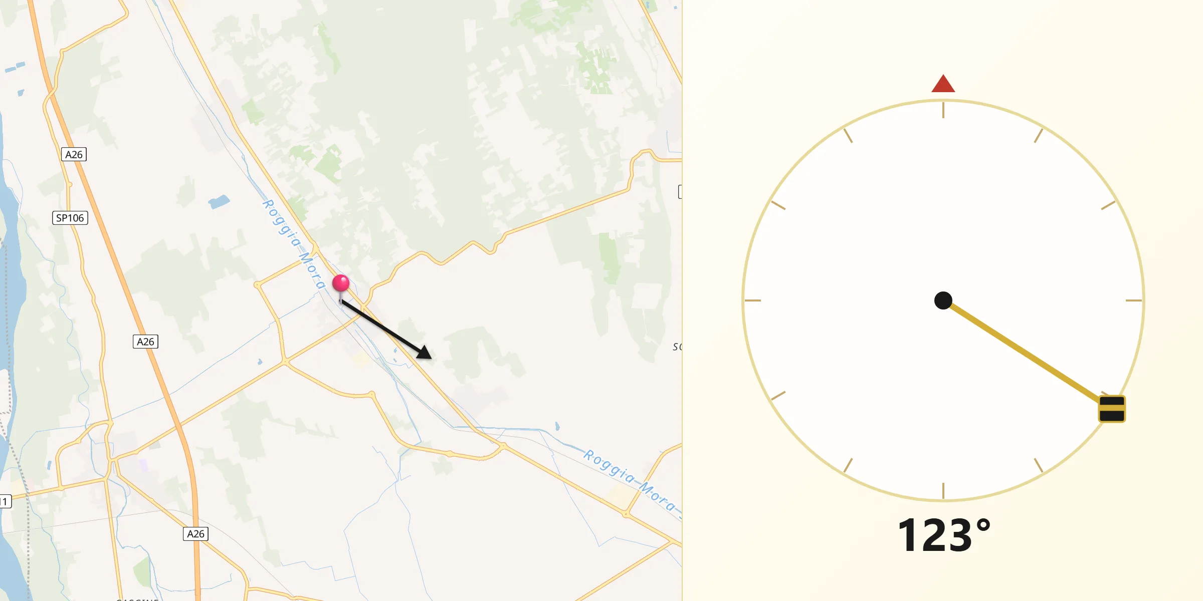 Direzione della Qibla da Fara Novarese
