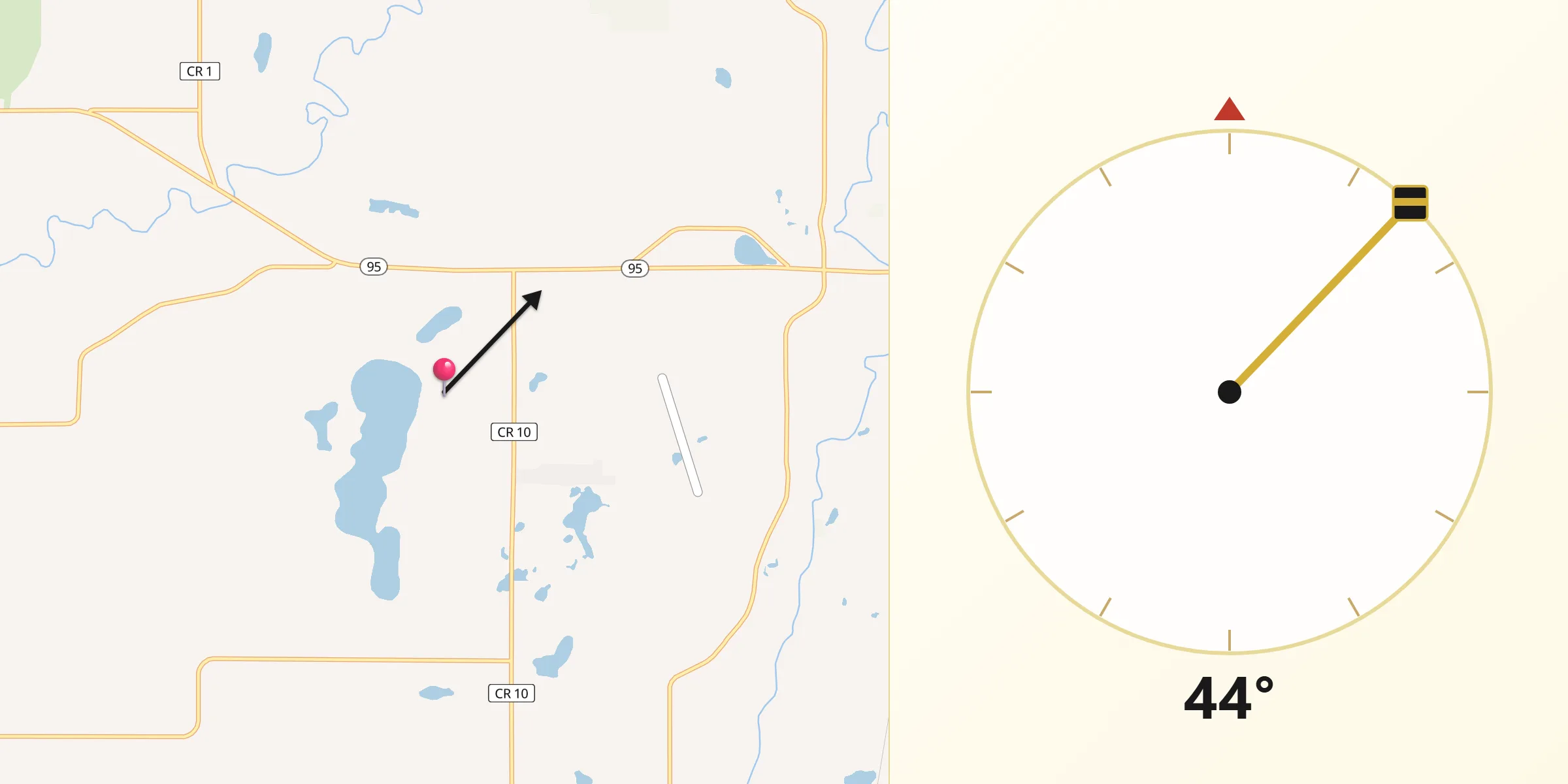 Qibla Direction from Isanti County