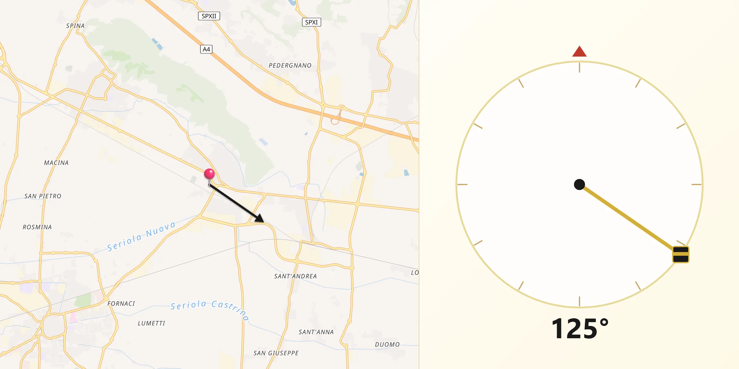 Direzione della Qibla da Coccaglio