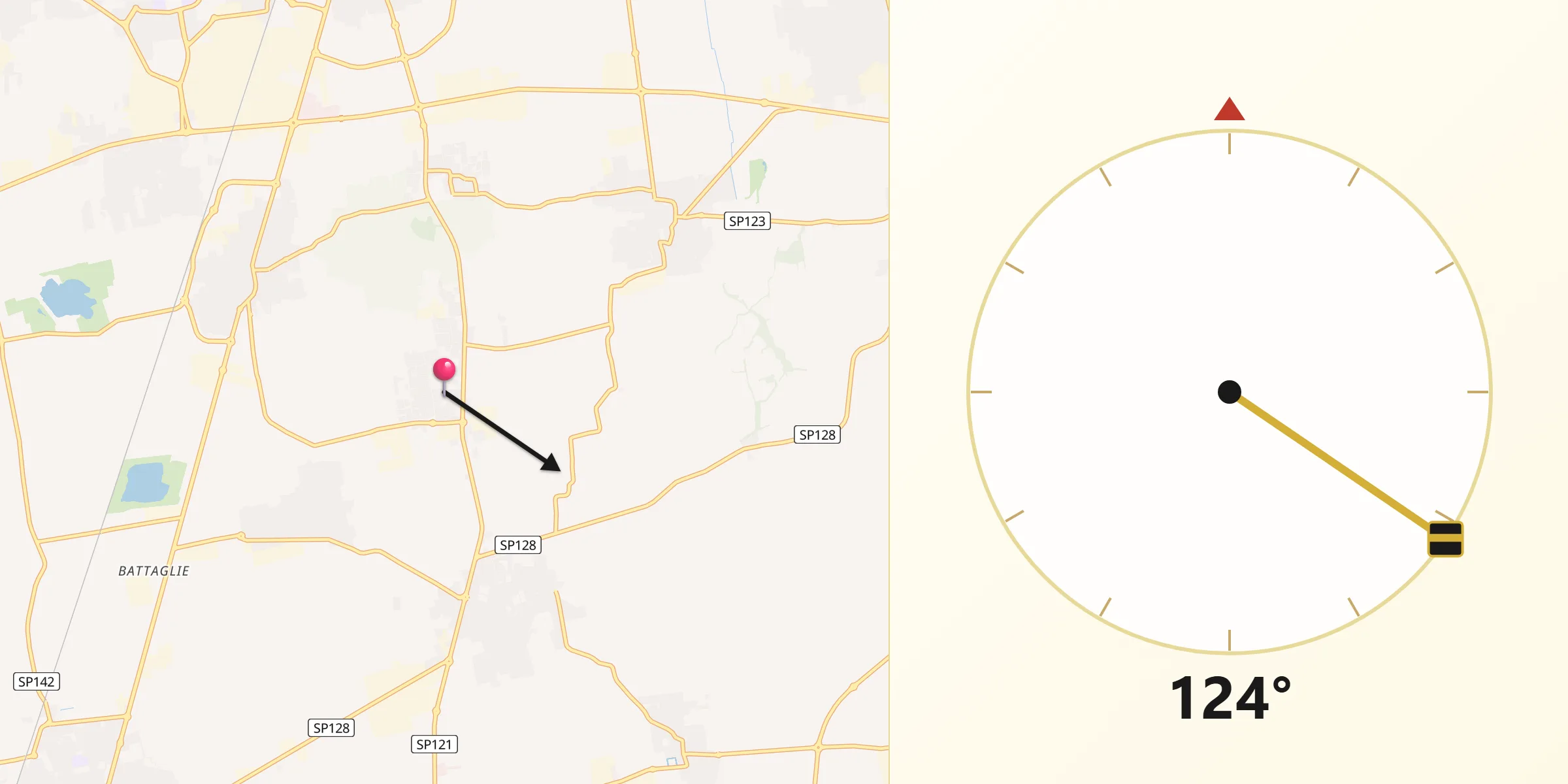 Direzione della Qibla da Lurano