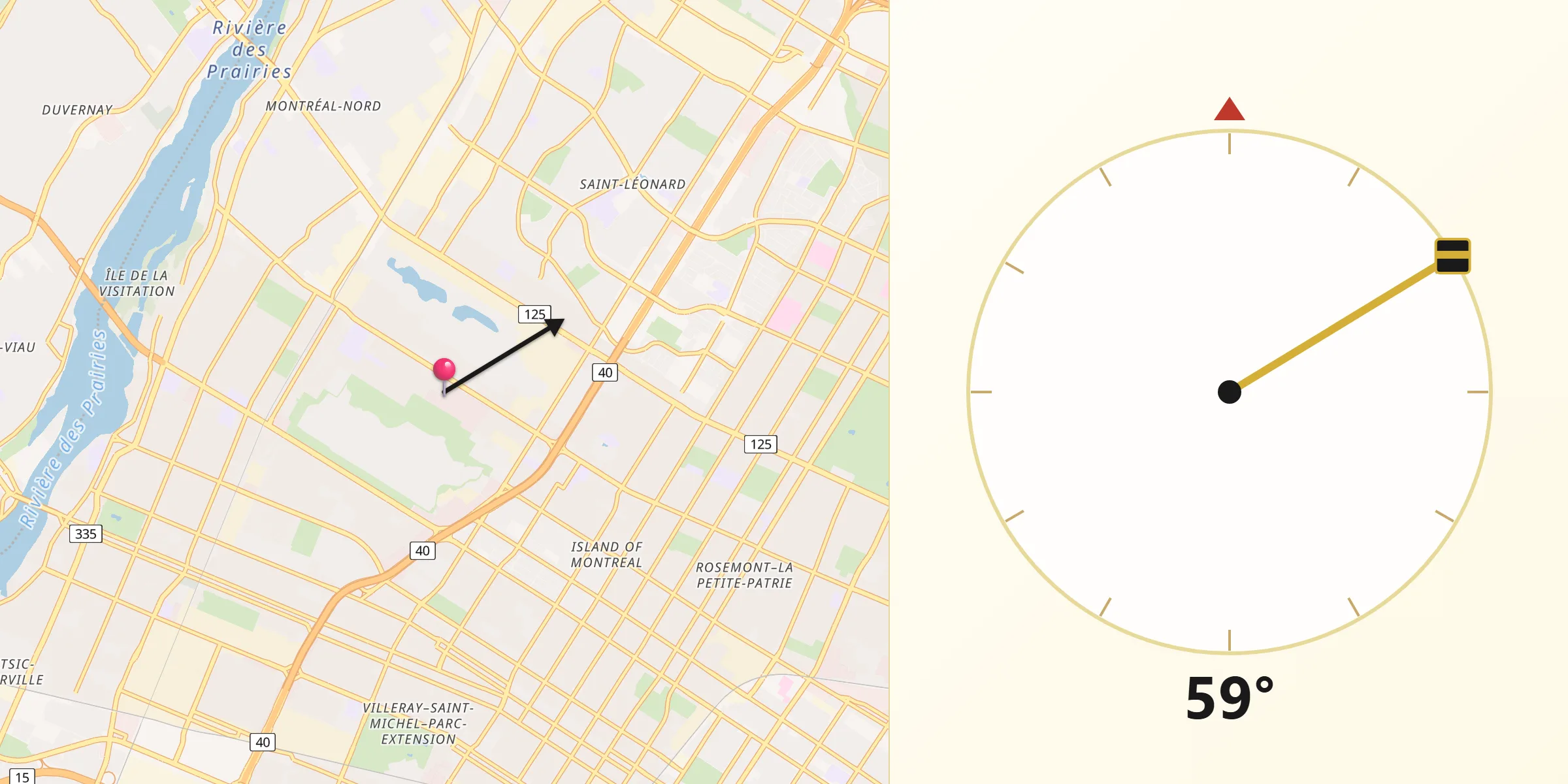 Qibla Direction from Saint-Michel
