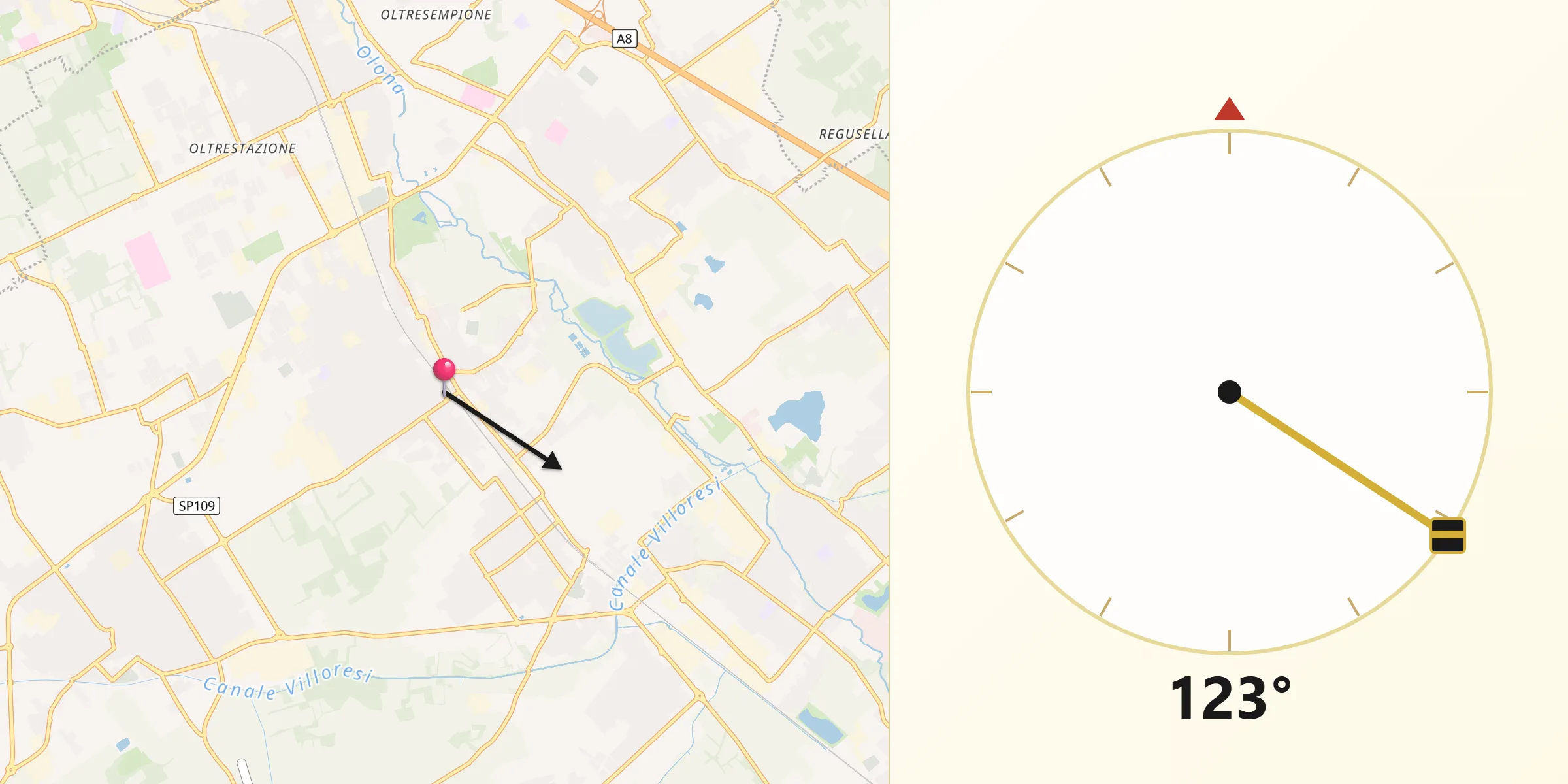 Direzione della Qibla da Canegrate