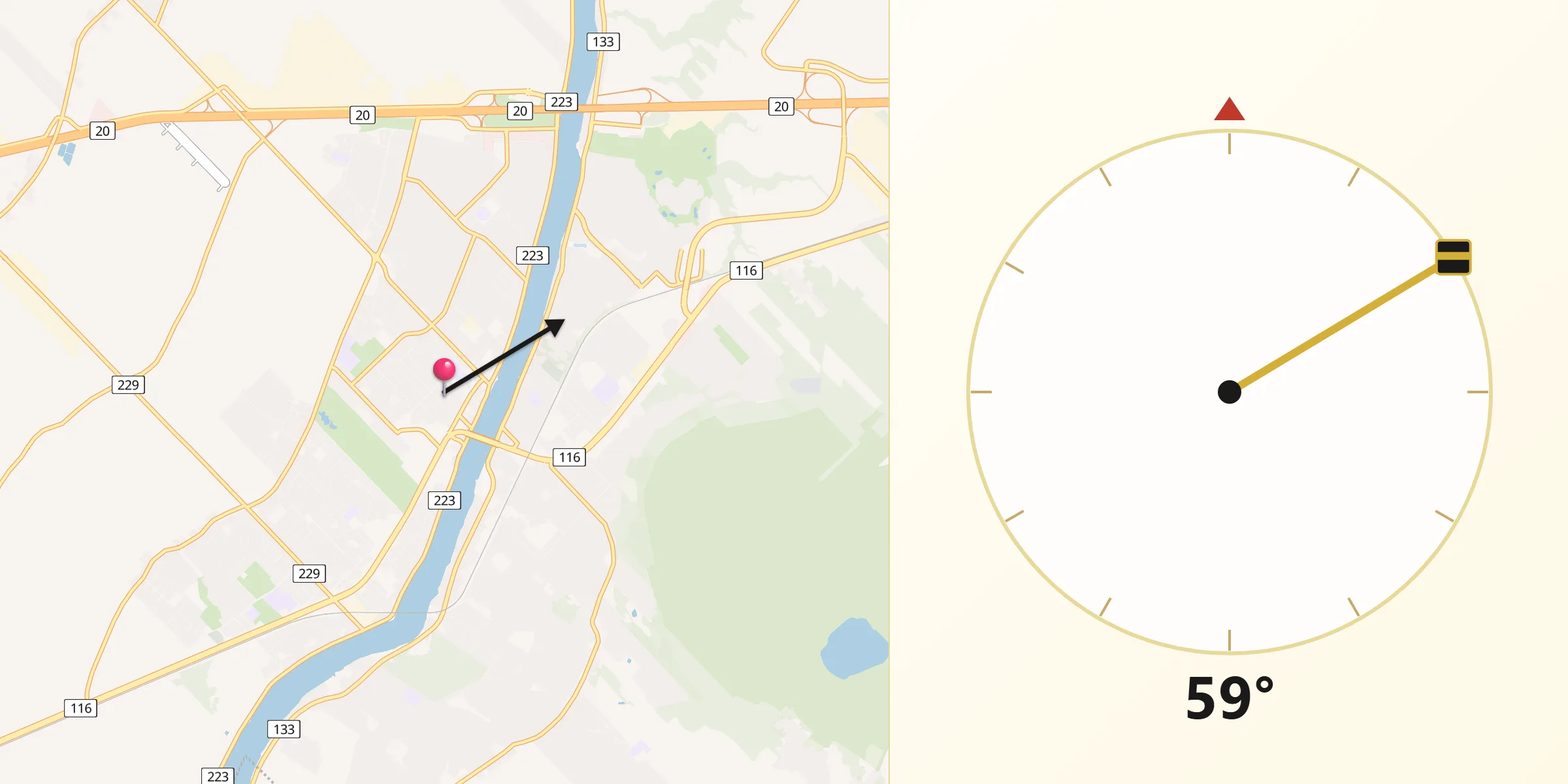 Qibla Direction from Beloeil