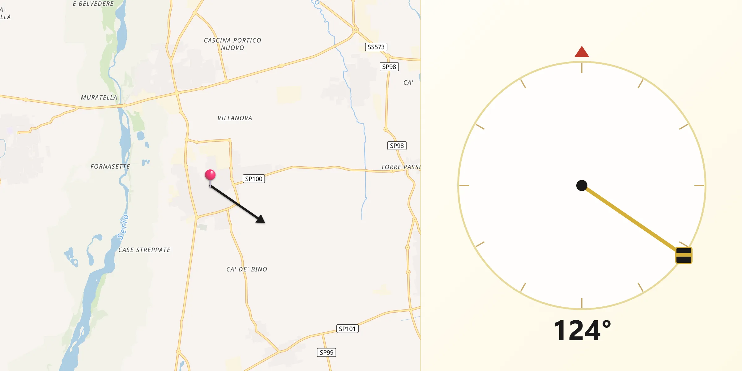 Direzione della Qibla da Martinengo
