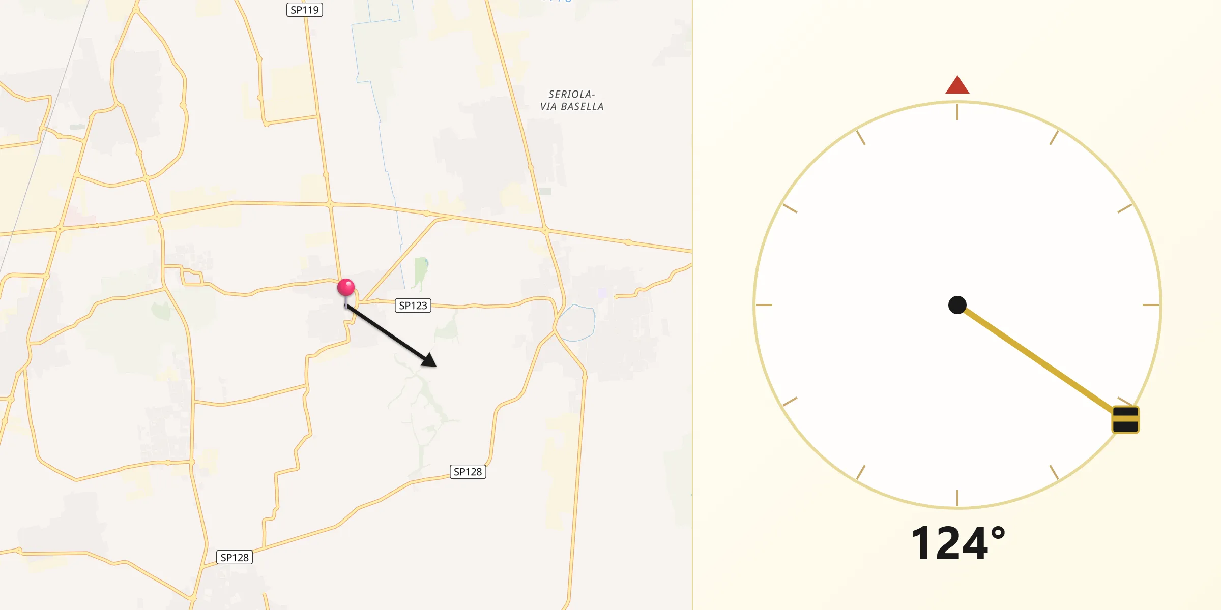 Direzione della Qibla da Spirano