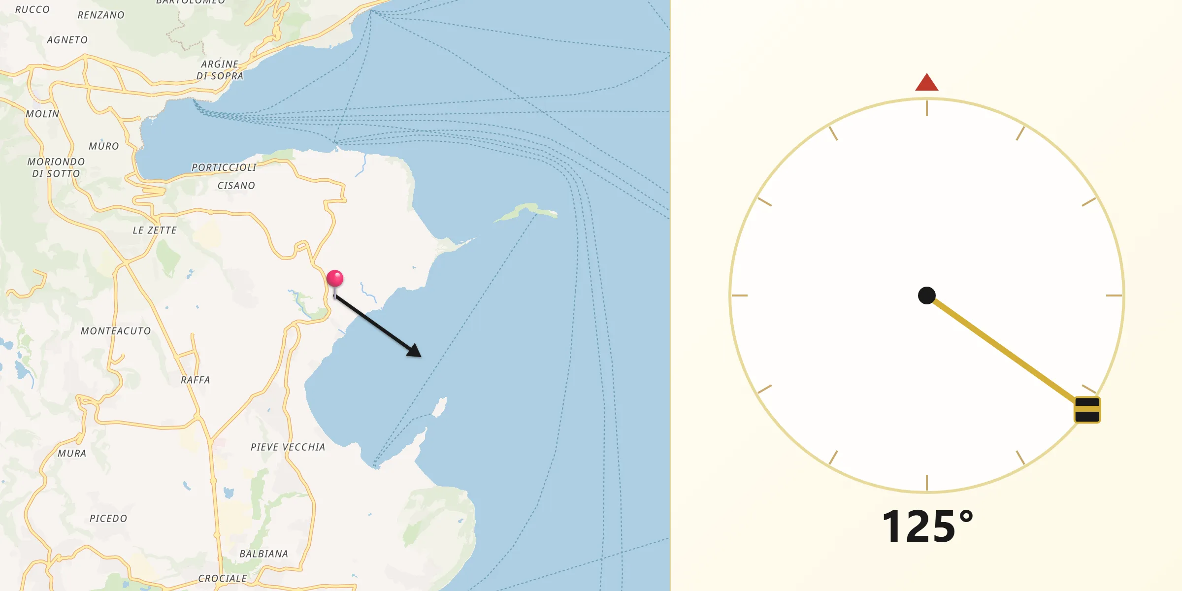 Direzione della Qibla da San Felice del Benaco